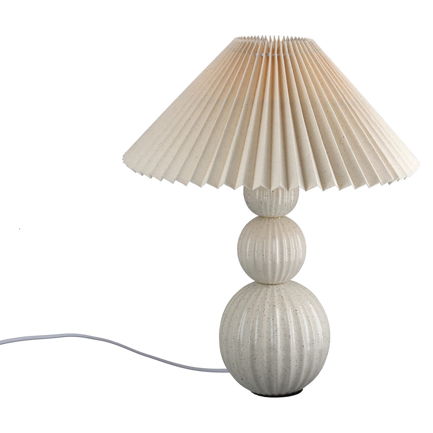 GILDE Tischleuchte ACCRA Leuchte - beige,natur - Keramik - Höhe 33,2cm x Ø 12,5cm - Lampe, Tischlampe - Schreibtischlampe - Nachttischlampe