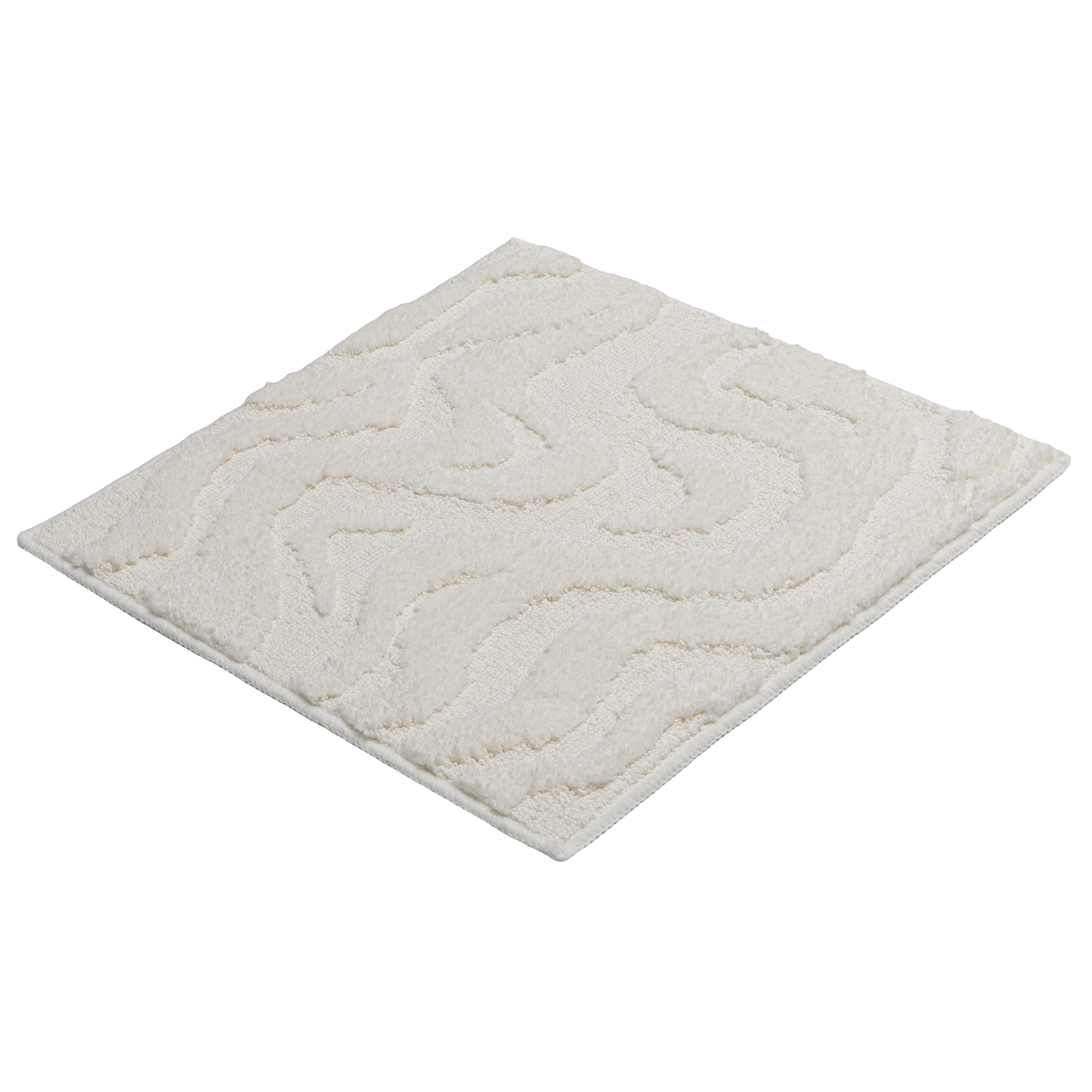 OTTO home Badematte Wave, Badvorleger, Badezimmer Teppich, Höhe 10 mm, rutschhemmend beschichtet, schnell trocknend, fußbodenheizungsgeeignet, Polyester, rechteckig, Hoch-Tief-Effekt, modernes Muster, Welle, Badteppich, Duschvorleger von OTTO home