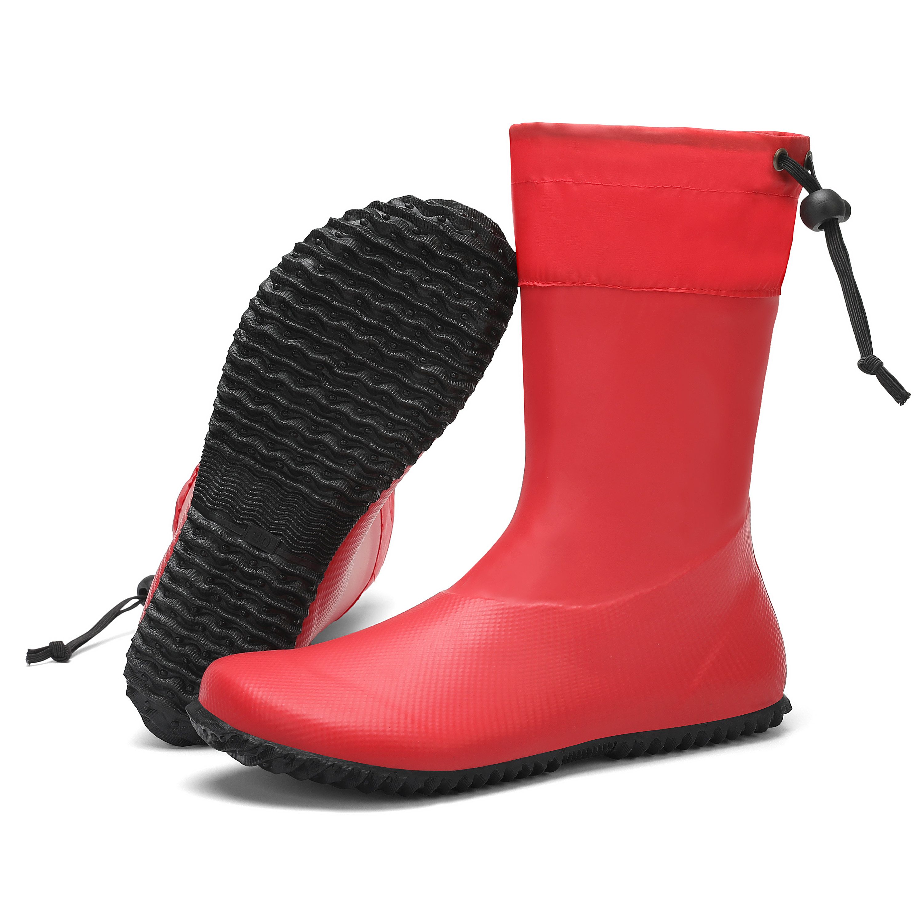 SAGUARO Barfußschuhe (Festival) Barfuß - Gummistiefel (3mm Sohlenstärke, Nullabsatz, bequem, leicht, leicht-gefüttert, rutschfest) Winter-Stiefel wasserdicht Regenschuhe Regen-Stiefel Schuhkragen vegan