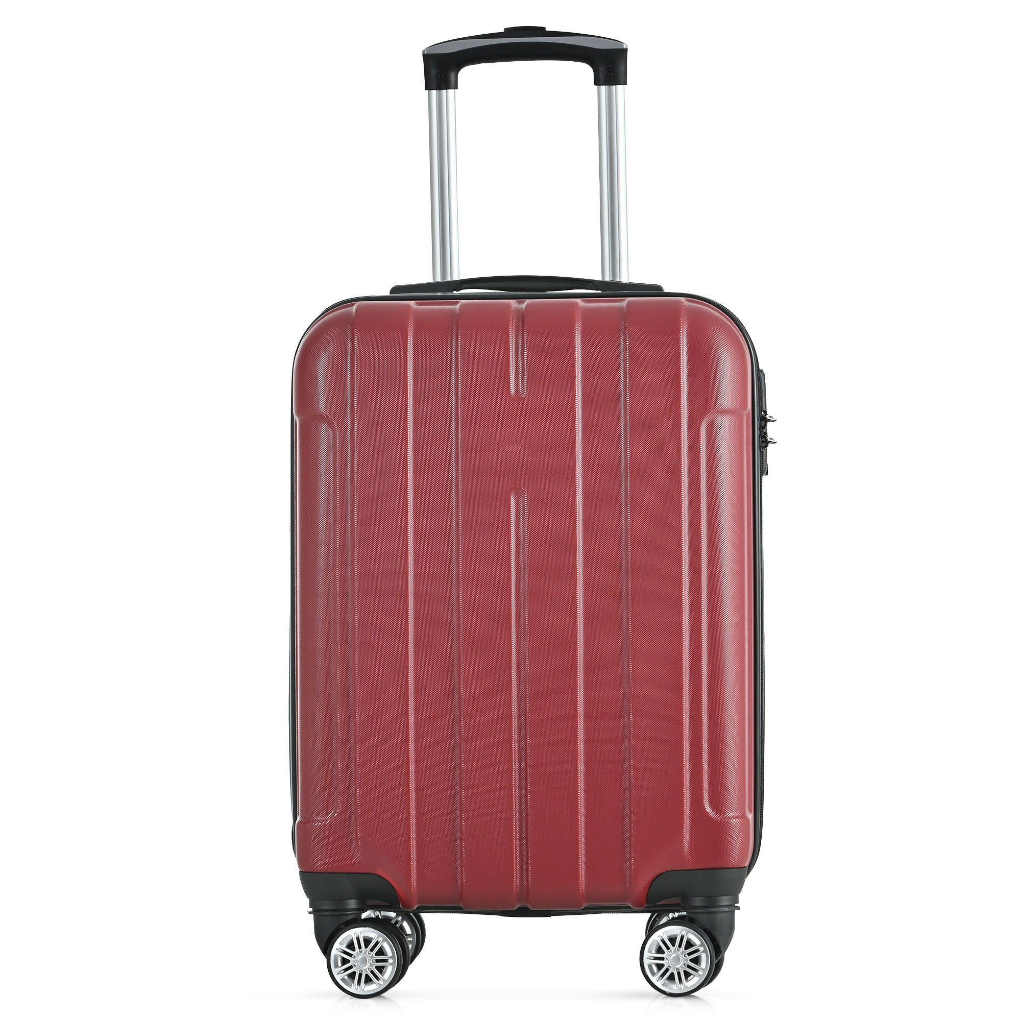 mehr it für TSA-Schloss GLIESE Rot Hartschalen-Handgepäck Sicherheit Koffer
