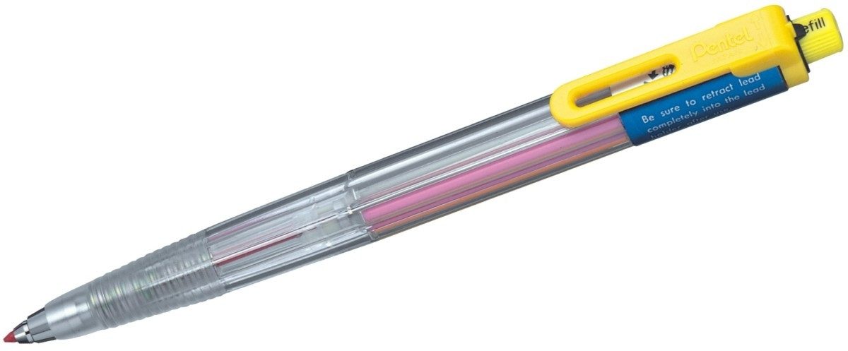 PENTEL Bleistift Mehrfarbzeichenstift 2,0mm transparent mit 8 farbigen Minen