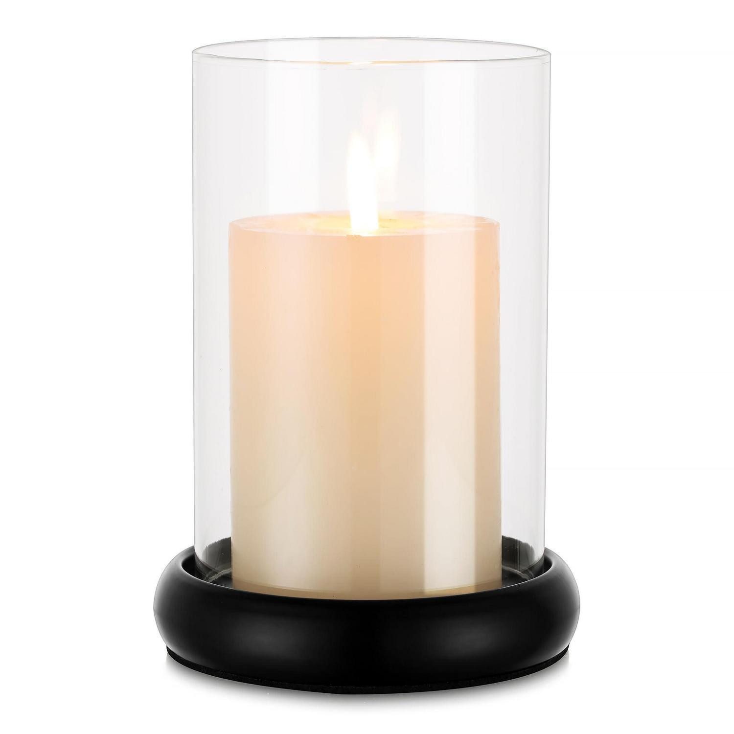 LuxusKollektion Windlicht Windlicht Kerzenständer Schwarz Glas Metall