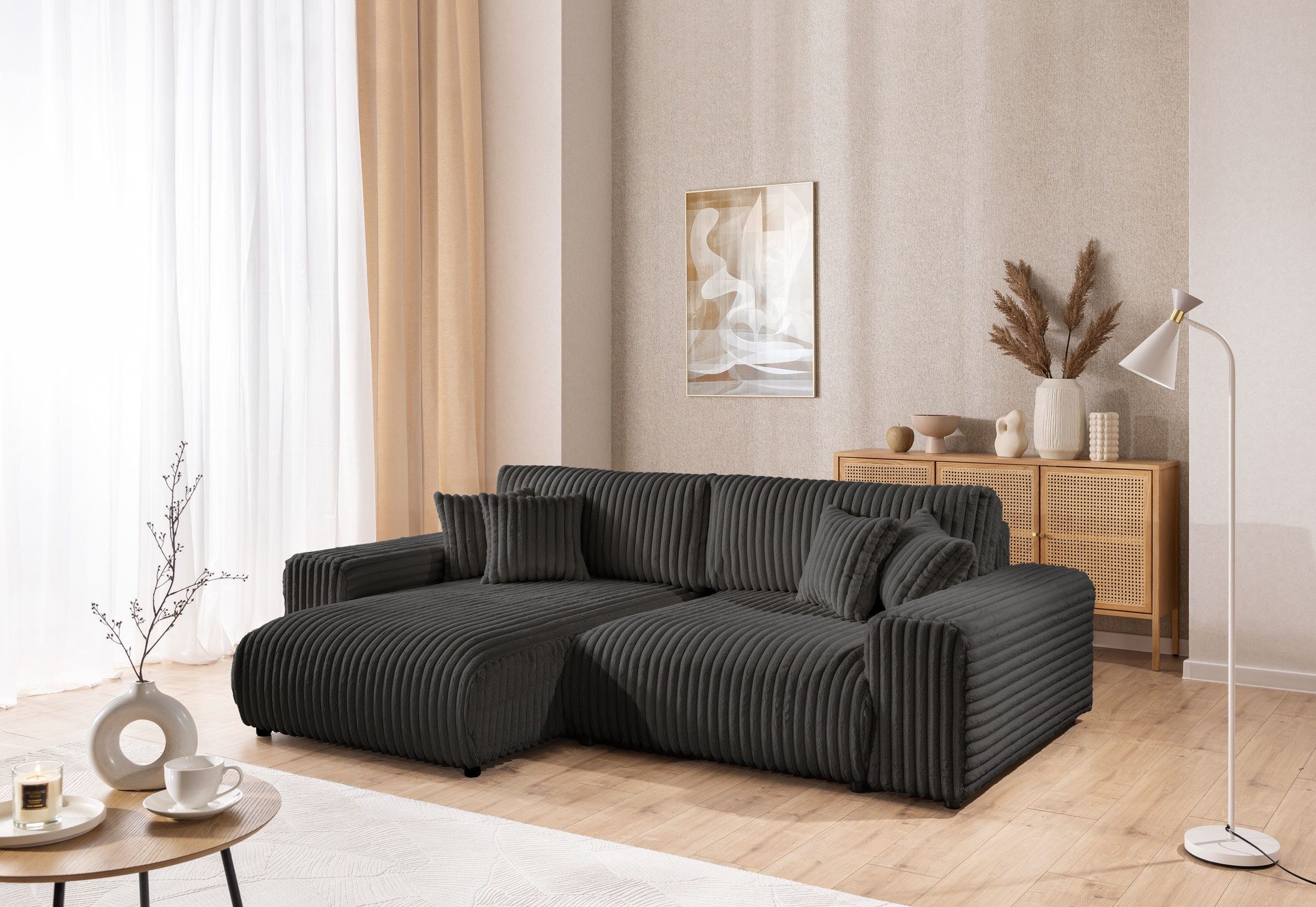 S-Style Möbel Ecksofa Mollis mit Schlaffunktion günstig online kaufen
