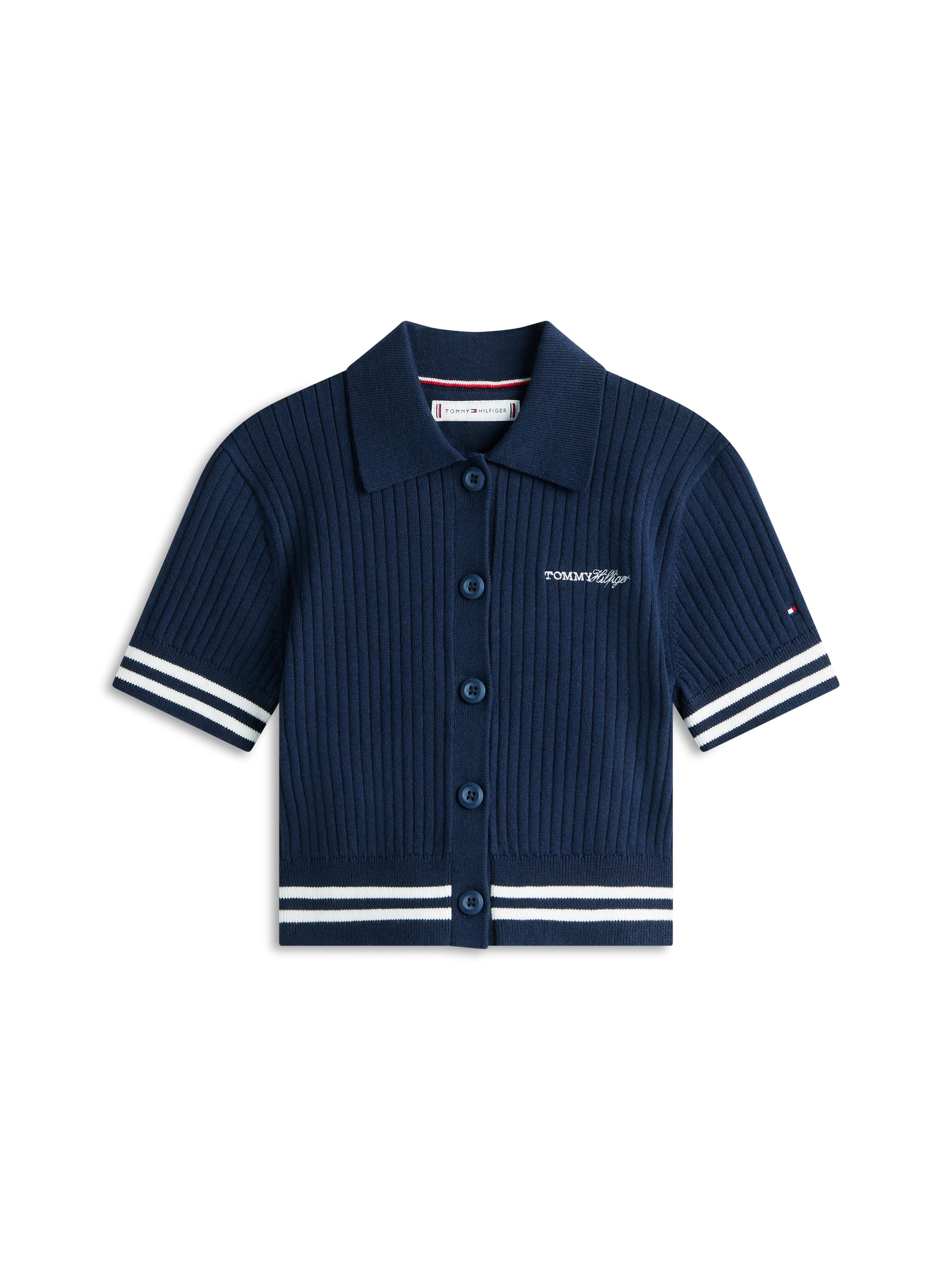 Tommy Hilfiger Strickjacke SWEATER RIB POLO SS Kinder bis 16 Jahre, regular fit – Bild 5 von 5