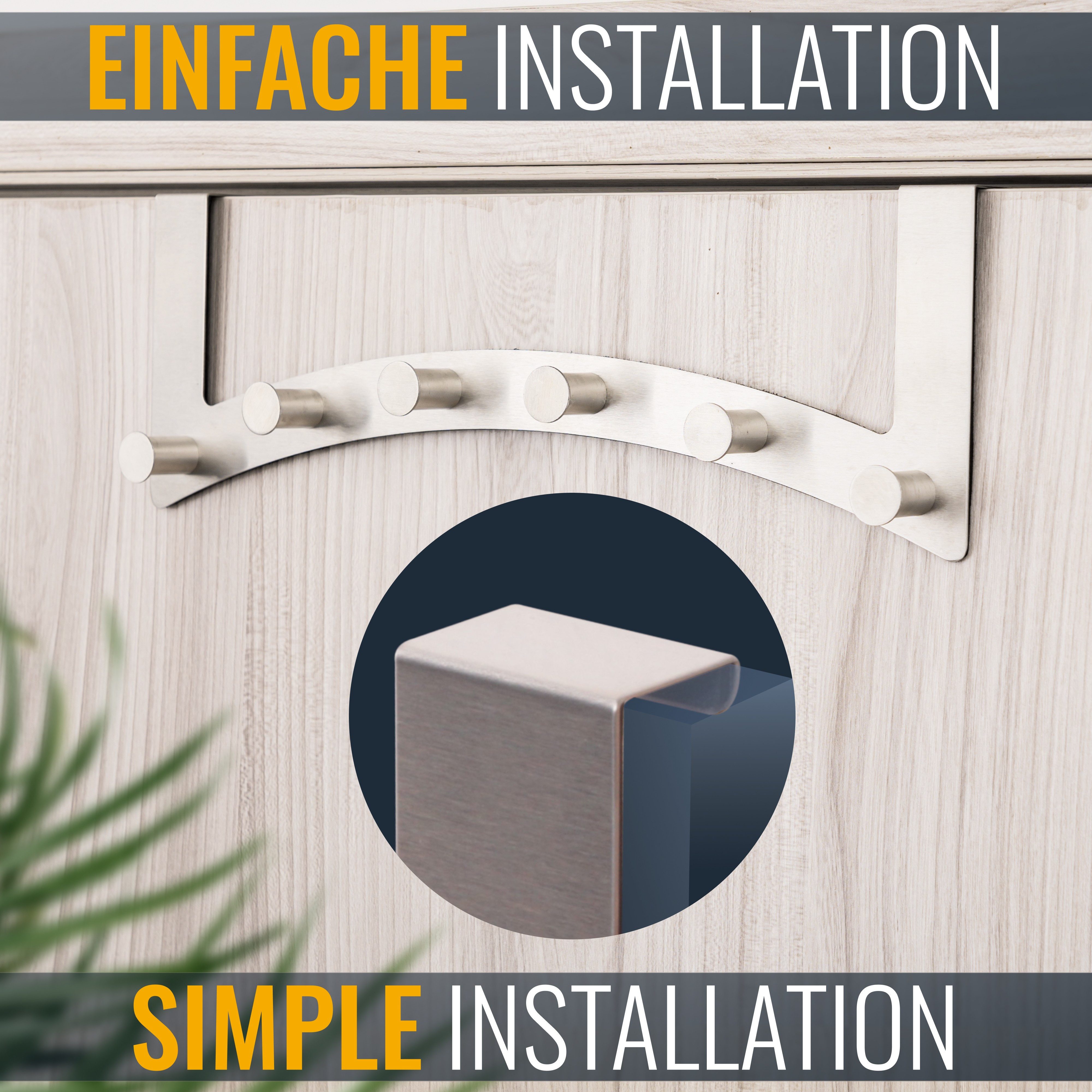 RICOO Garderobenleiste Tür Hakenleiste Hängegarderobe Türhakenleiste aus St günstig online kaufen