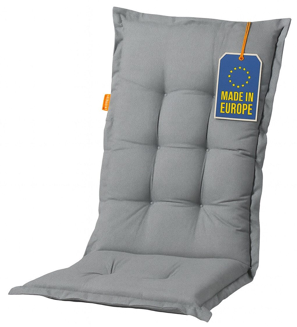 Madison Hochlehnerauflage A 046 Подушки для садовых стульев Kissen Polster für Hochlehner Auflage grau, (1 St., 1 Auflage), für Hochlehner-Stühle UV-beständig inkl. Bindebänder und Halteband