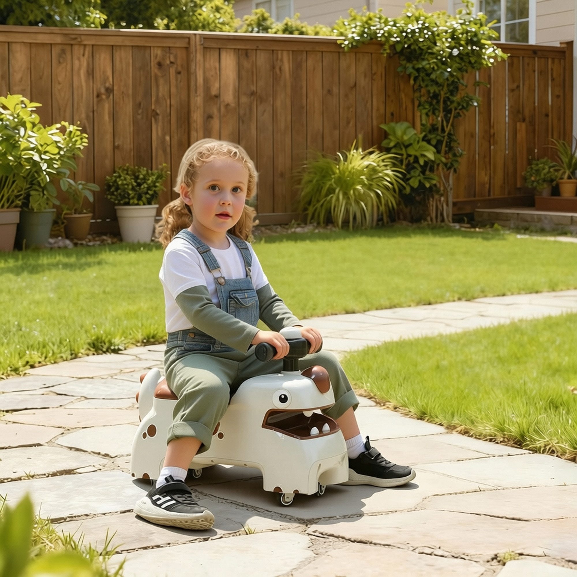 AIYAPLAY Rutscher Rutschauto Rutschfahrzeug mit Stauraum unter Sitz, Licht, Musik, (Kinderfahrzeug, 1-tlg., Rutschauto im Dinosaurier-Form), für 18-36 Monaten K – Bild 2 von 5