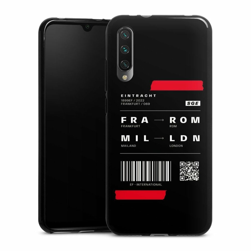 DeinDesign Handyhülle Fanartikel Flugticket Eintracht Frankfurt, Xiaomi Mi A3 Silikon Hülle Bumper Case Handy Schutzhülle