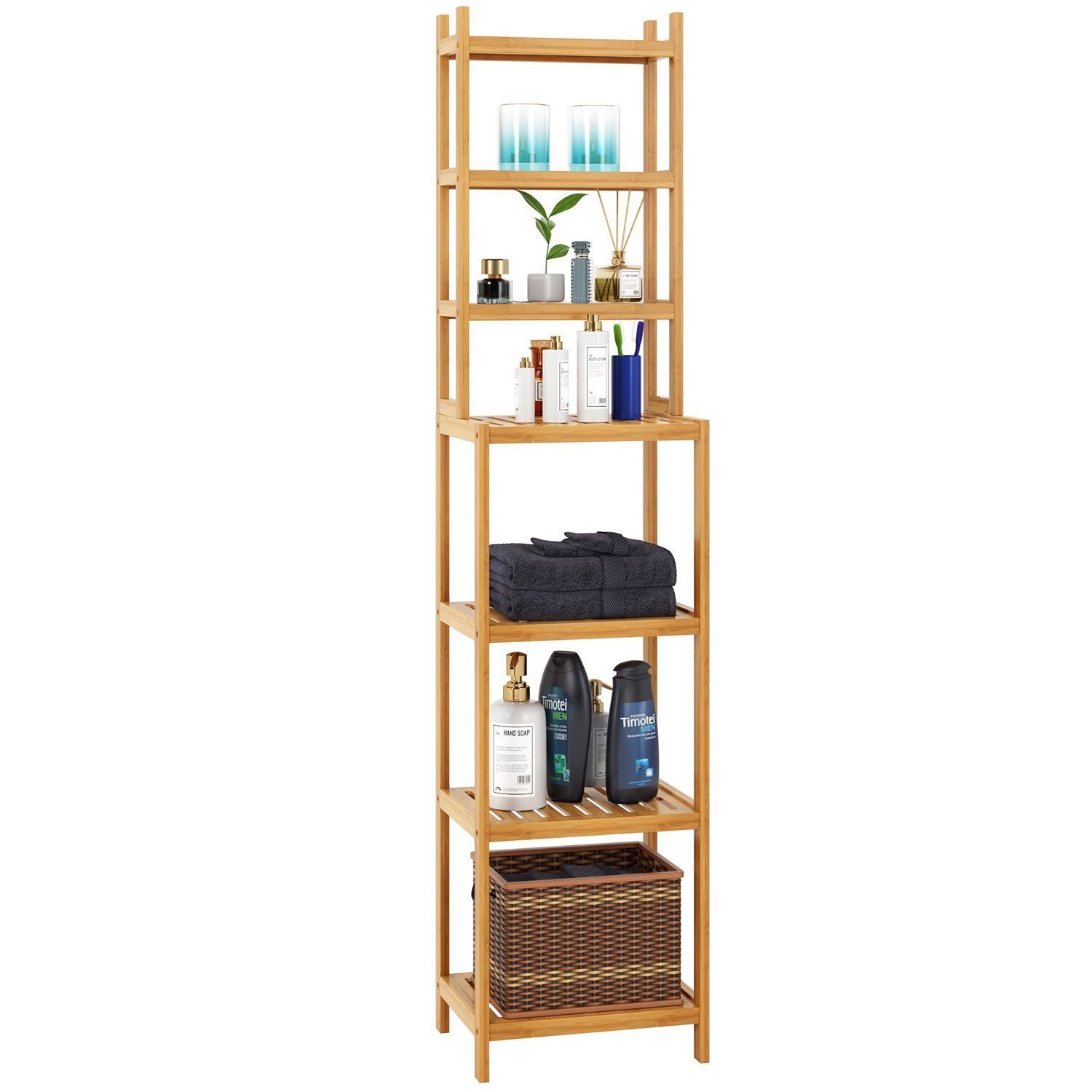 Homfa Badregal, 2-IN-1 Design, Standregal Schmal günstig online kaufen