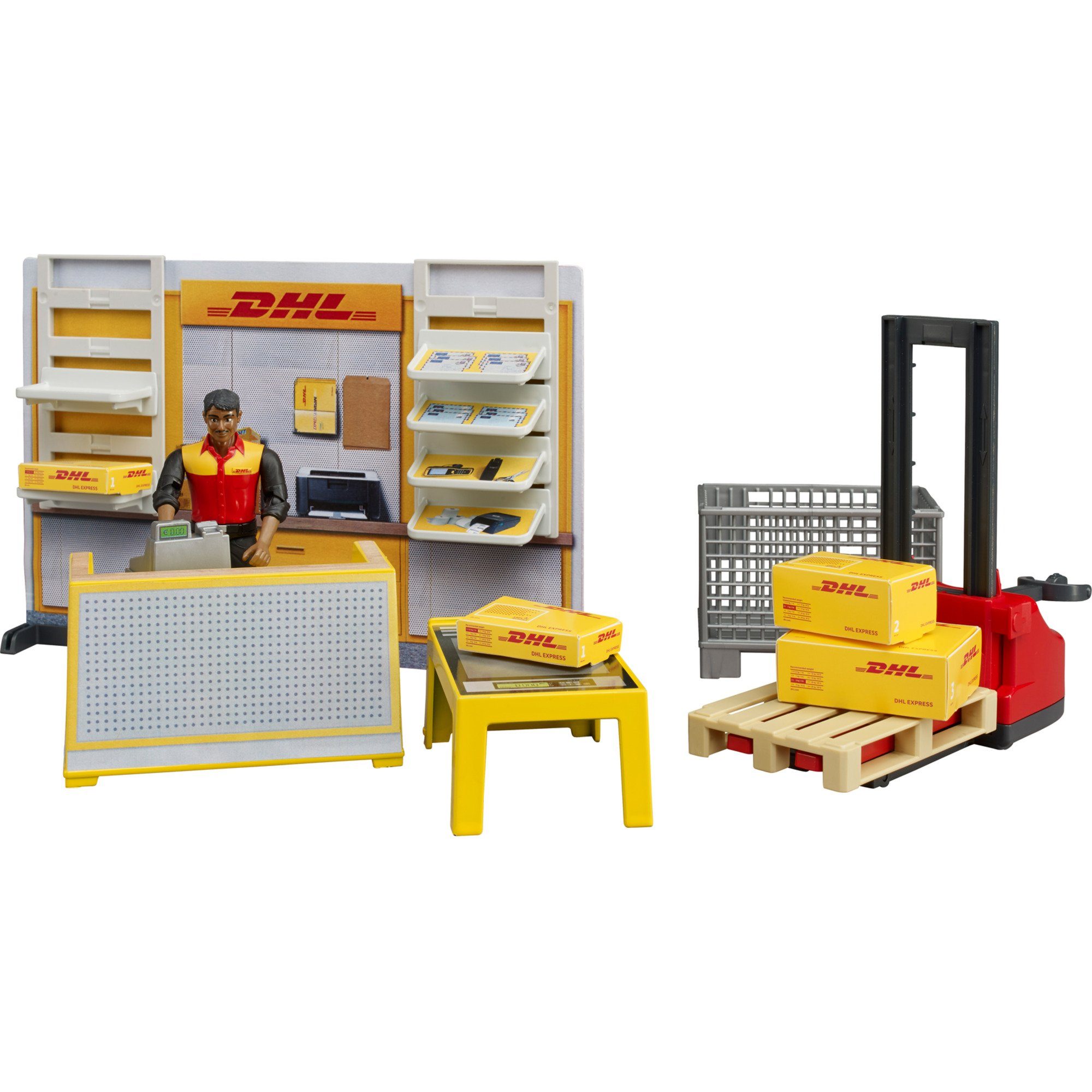Bruder® Spielzeug-Auto bruder bworld DHL Paketshop, Spielgebäude