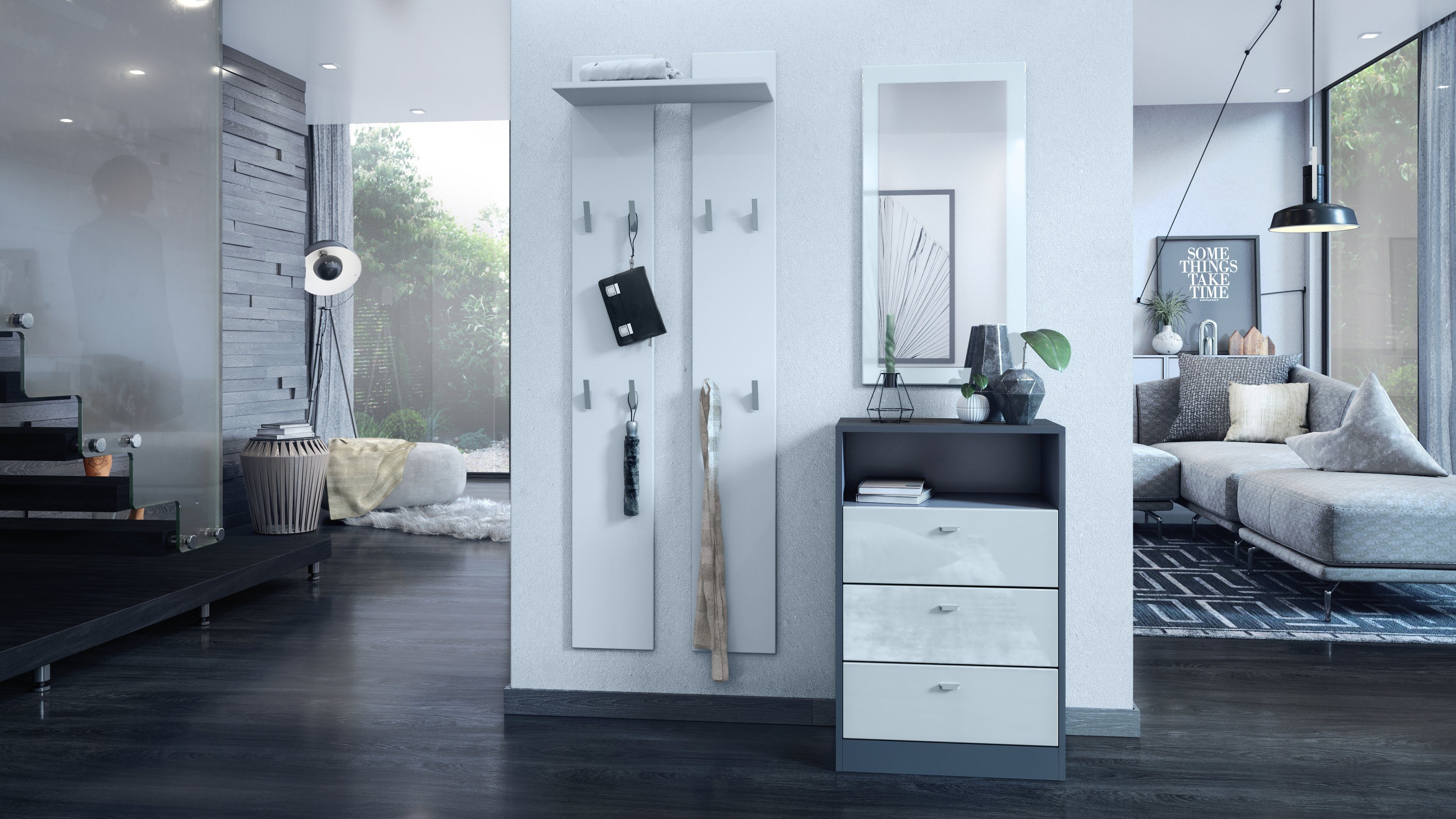 Vladon Garderobenpaneel Wandpaneel 170 (Garderobenpaneel, bestehend aus 2 P günstig online kaufen