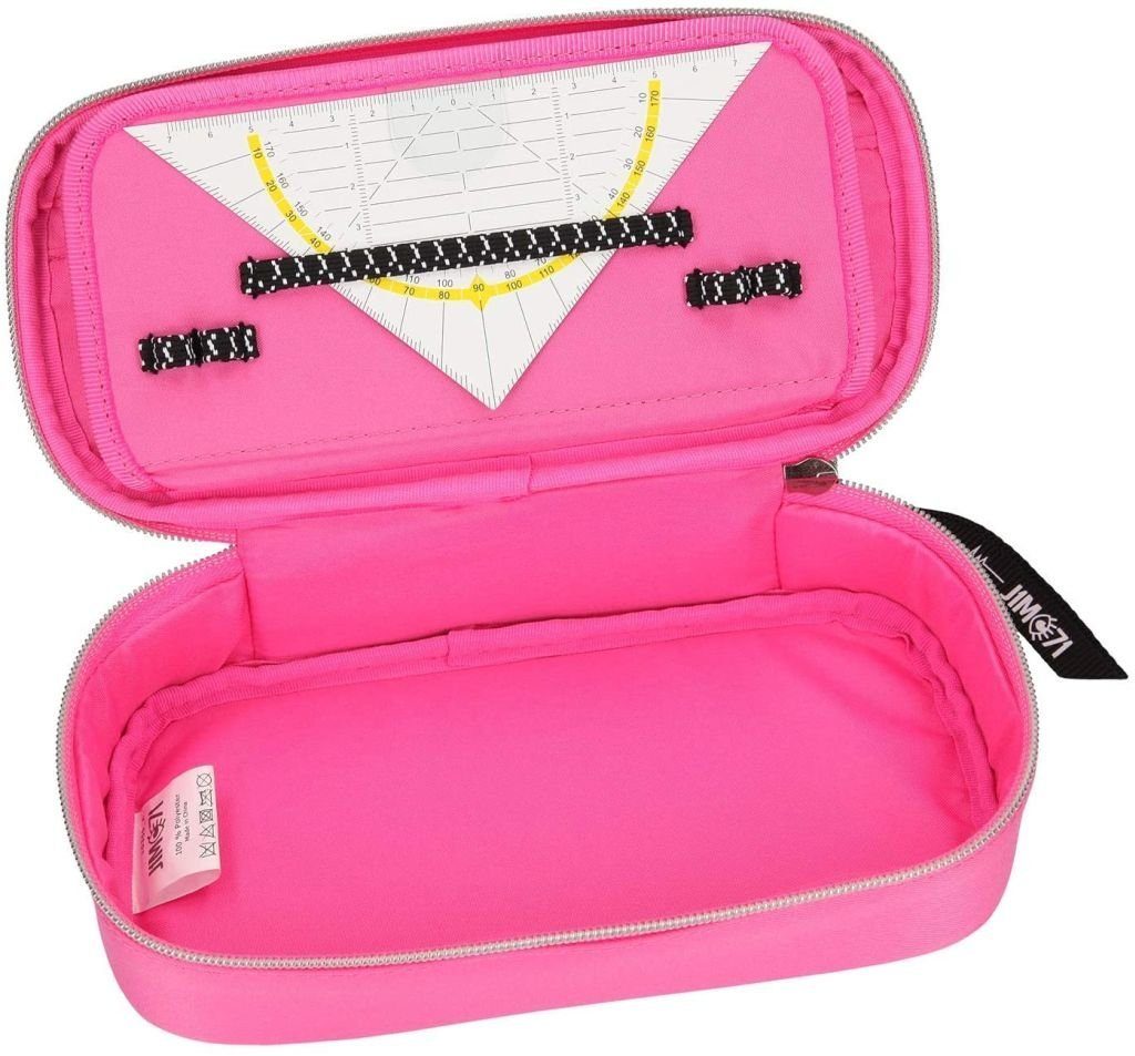 Depesche Federmäppchen Depesche 10309 - Schlampertasche mit Stiftschlaufen  und Geodreieckfach, Lisa und Lena J1MO71, pink