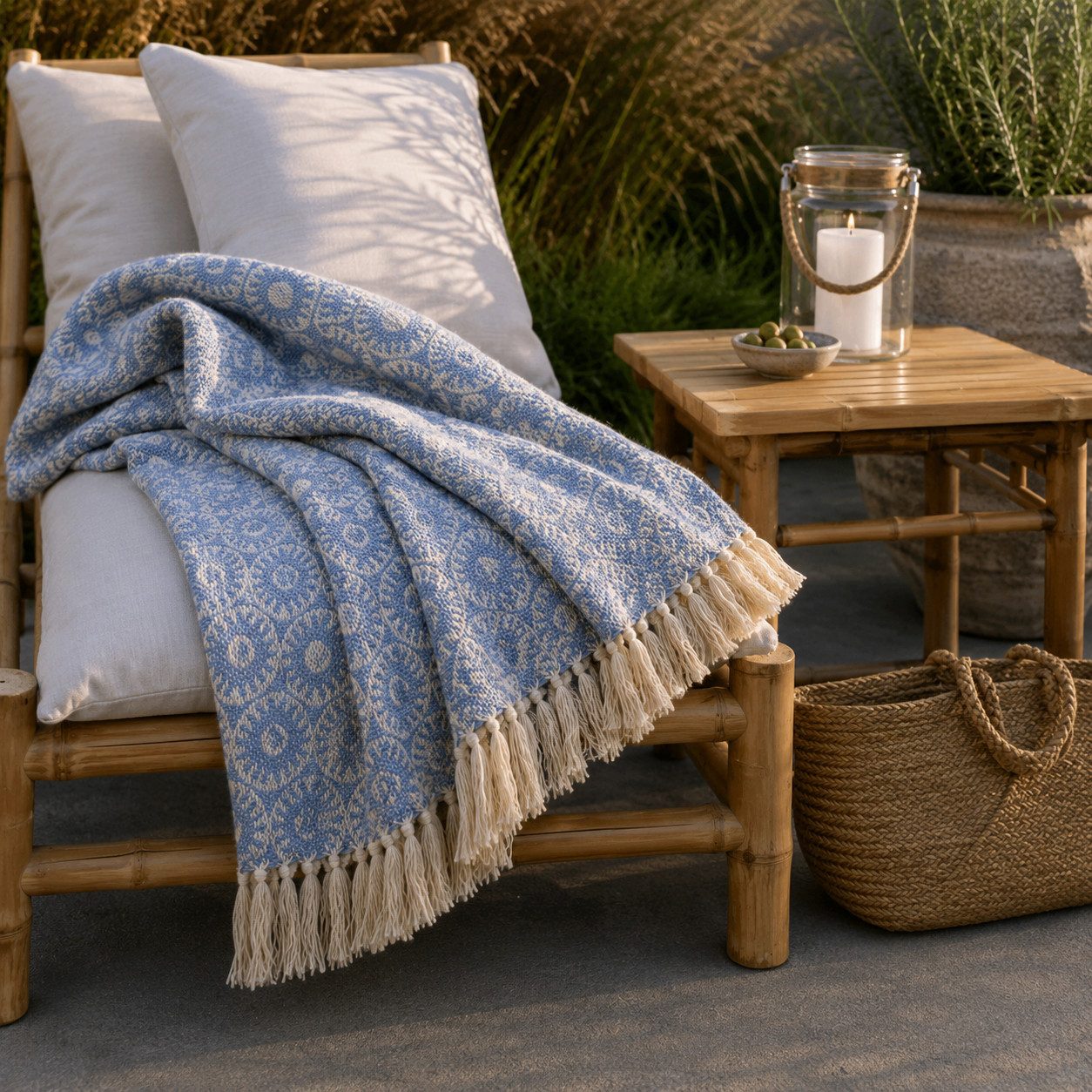 Plaid Chic Antique Aix Plaid Ocean, Chic Antique