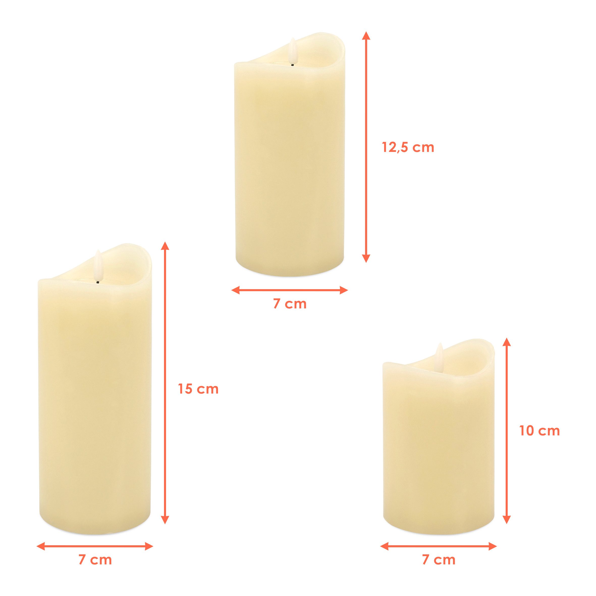 Spetebo LED-Kerze Echtwachs warm weiß (3er günstig online kaufen