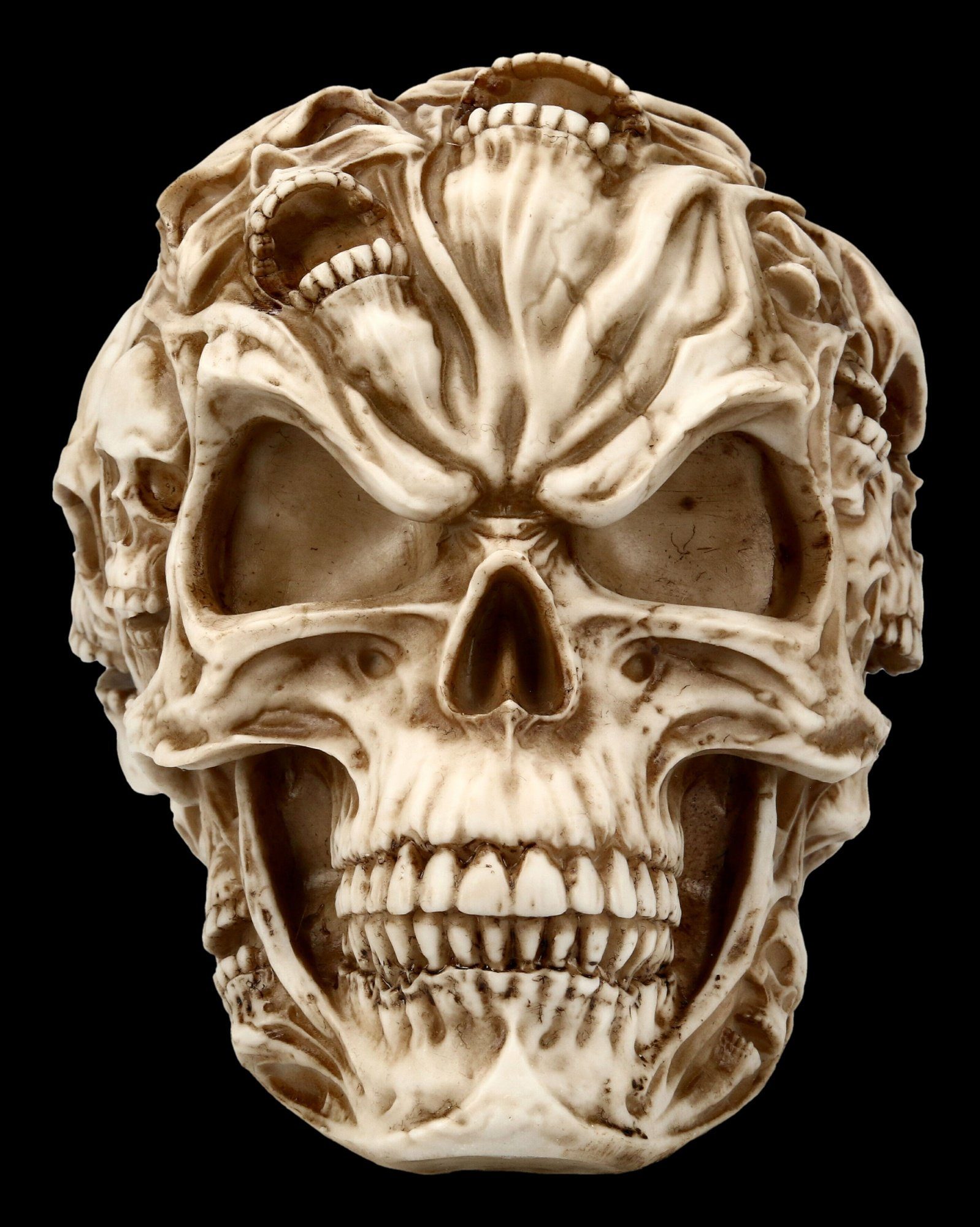 XXL Totenkopf schwarz glänzend Deko Figur Totenschädel Schädel Gothic Skull 1791 