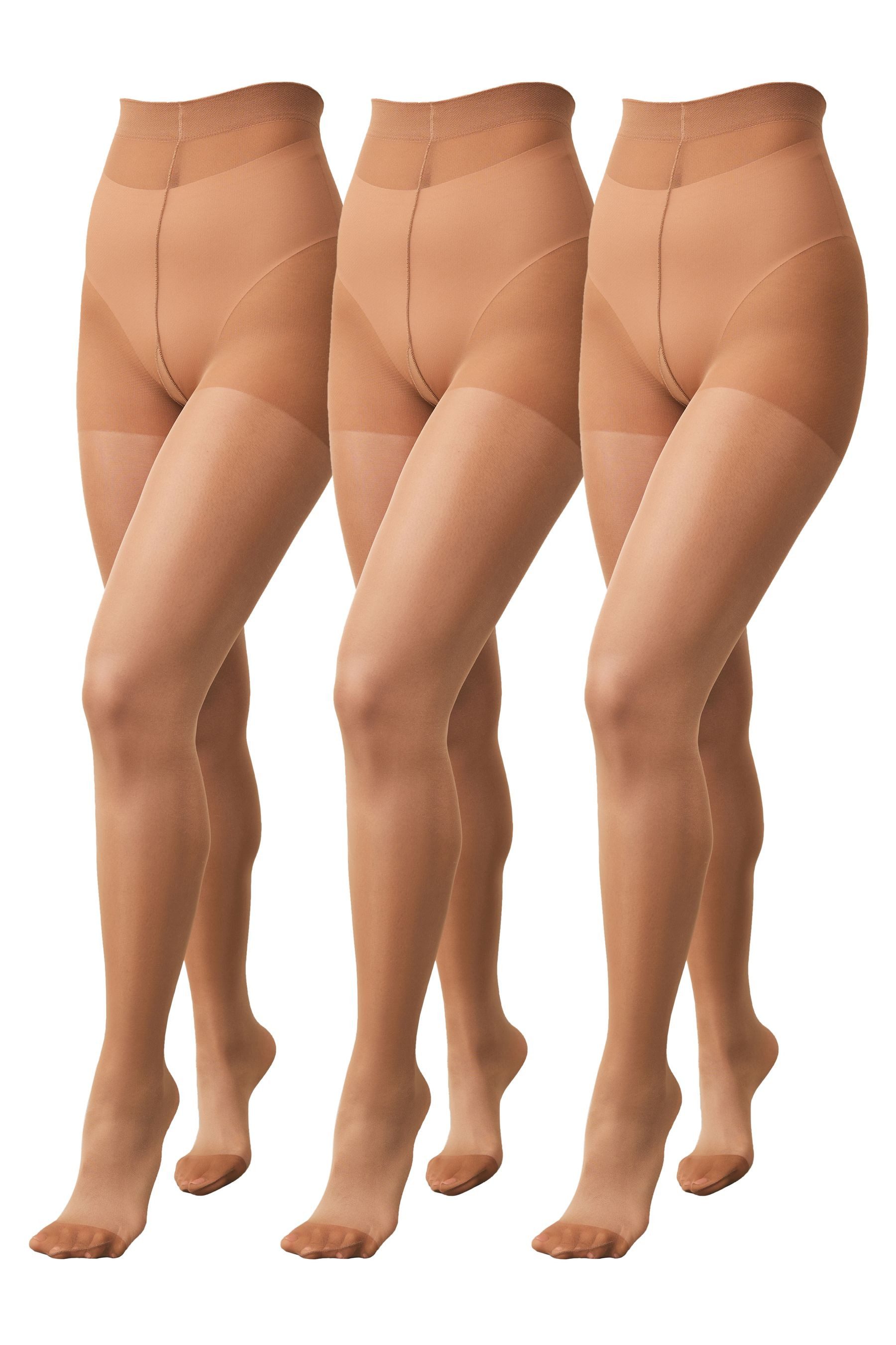 Next Feinstrumpfhose 3 x Glänzende Strumpfhosen 20 Den, transparent (1 St)