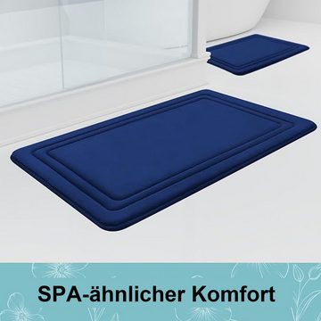 Badematte Memory Schaum Badezimmerteppich Badteppich Badematten Badezimmer WISHDOR, Memory Schaum, Rutschfeste Rückseite, Rutschfest, Weich, Maschinenwaschbar, Polyester, Badezimmern Waschtischen Schlafzimmern Wohnzimmern Fluren Waschküchen