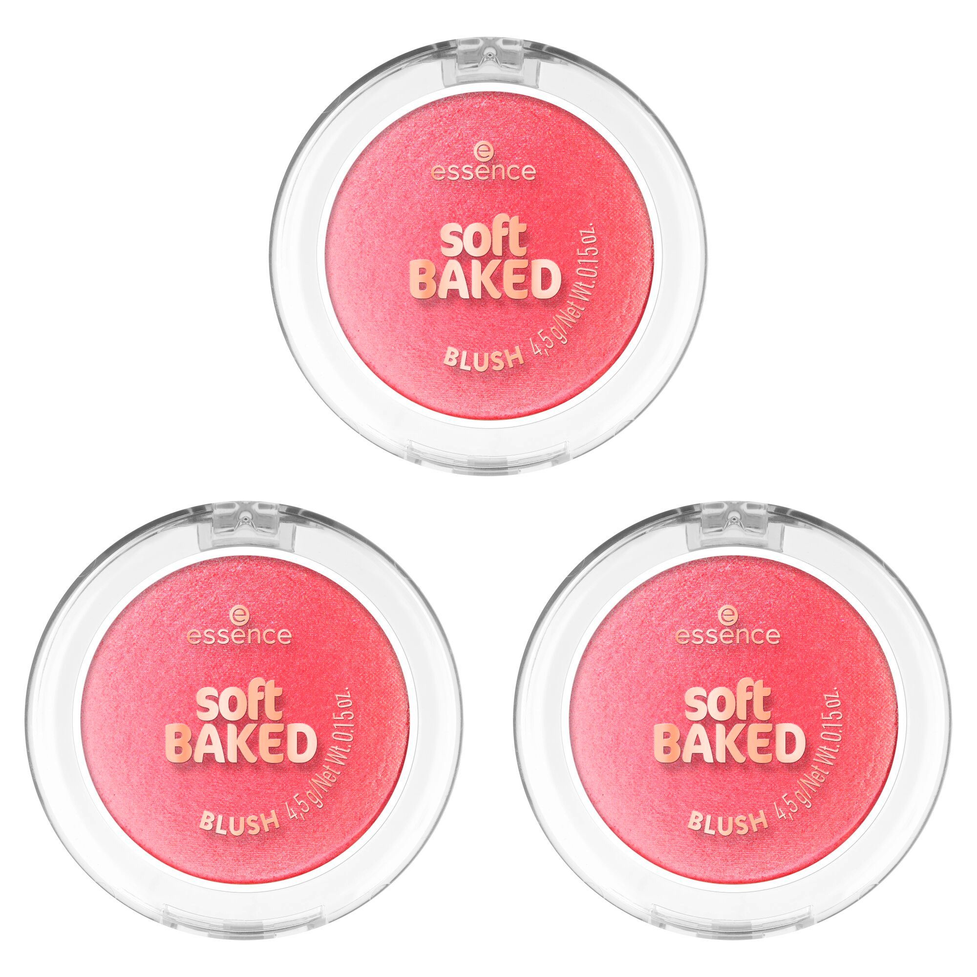 Essence Rouge SOFT BAKED BLUSH, 3-tlg., für einen soften, strahlenden Glow
