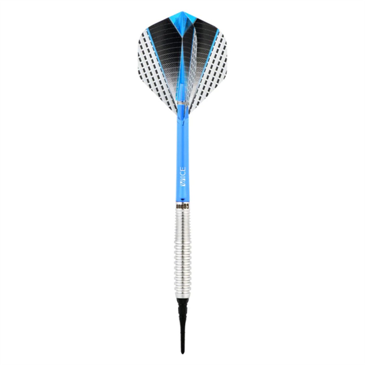 one80 Dartpfeil One80 Strike 04 Soft Tip Dartset 18g Silber Softdarts Tungsten, Tropfenförmige Barrelform bietet eine strukturierte Griffzone