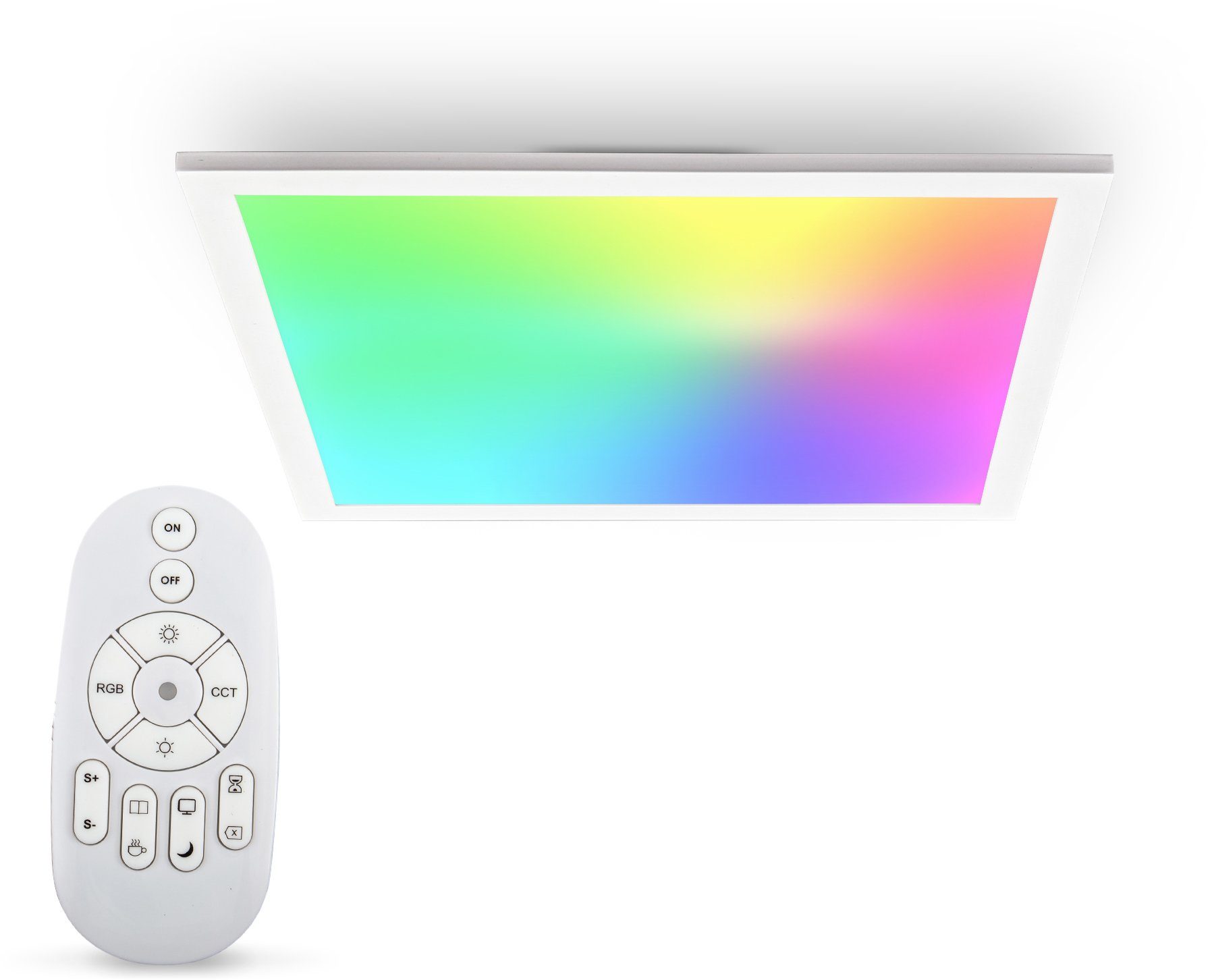 B.K.Licht Deckenleuchte, LED Panel, einstellbar, stufenlos LED Fernbedienung Farbtemp. dimmbar, integriert, fest