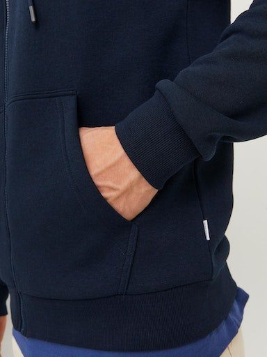 Jack & Jones Kapuzensweatjacke JJEBRADLEY mit Kapuze, ideal für kalte Jahreszeit Materialmix, relaxed fit