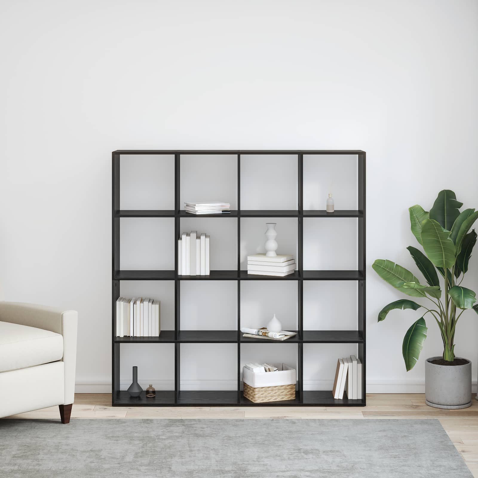 vidaXL Bücherregal Bücherregal 16 Ebenen 137,5 x 29 x 137,5 cm Holzwerkstoff, 1-tlg. – Bild 4 von 5