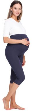 Be Mammy Umstandsleggings Damen 3/4 Umstandsleggings BE20-258 (1-tlg) elastischer Bund