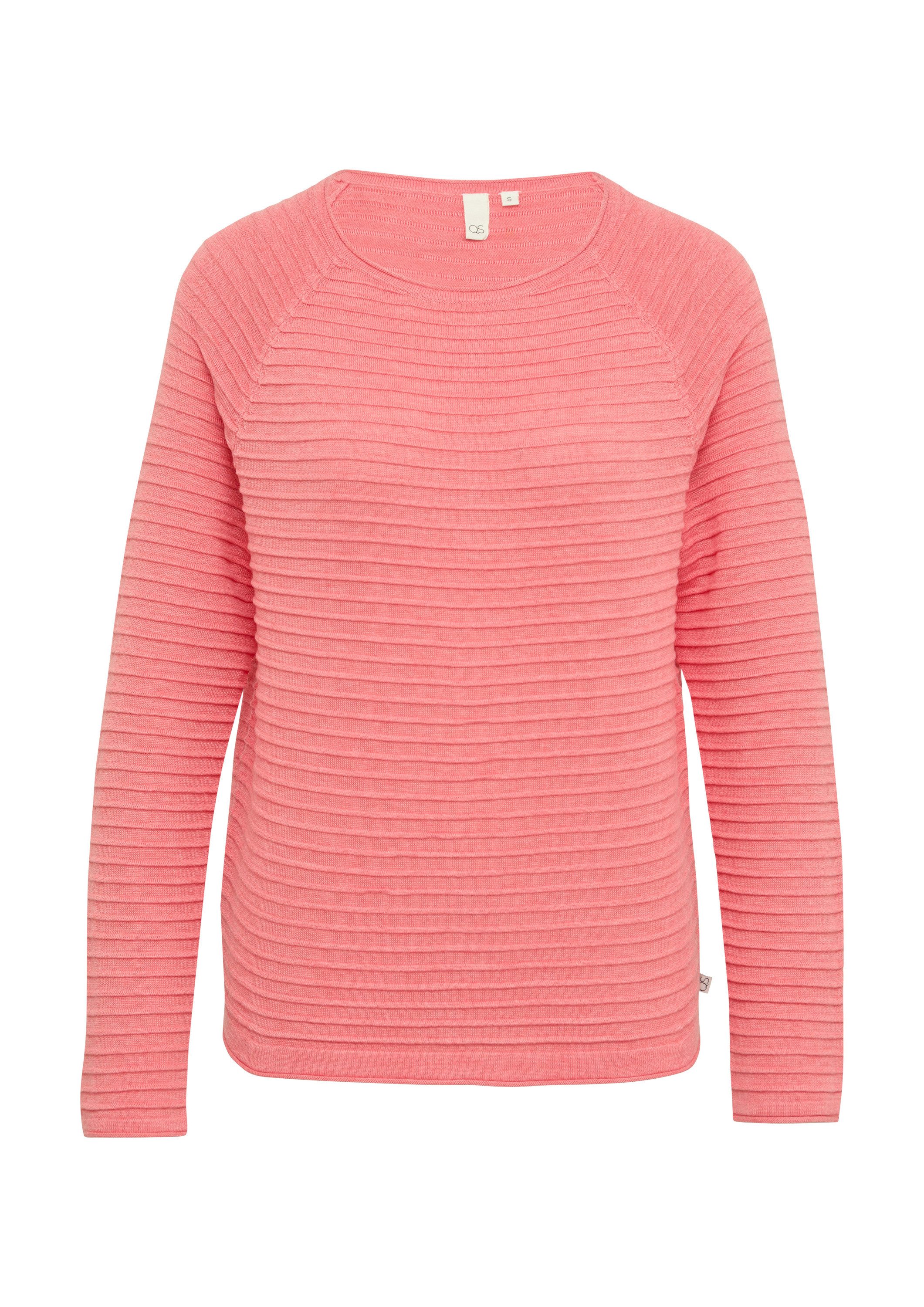 QS Longpullover Strickpullover Pullover mit Strukturmuster aus Viskosemix günstig online kaufen