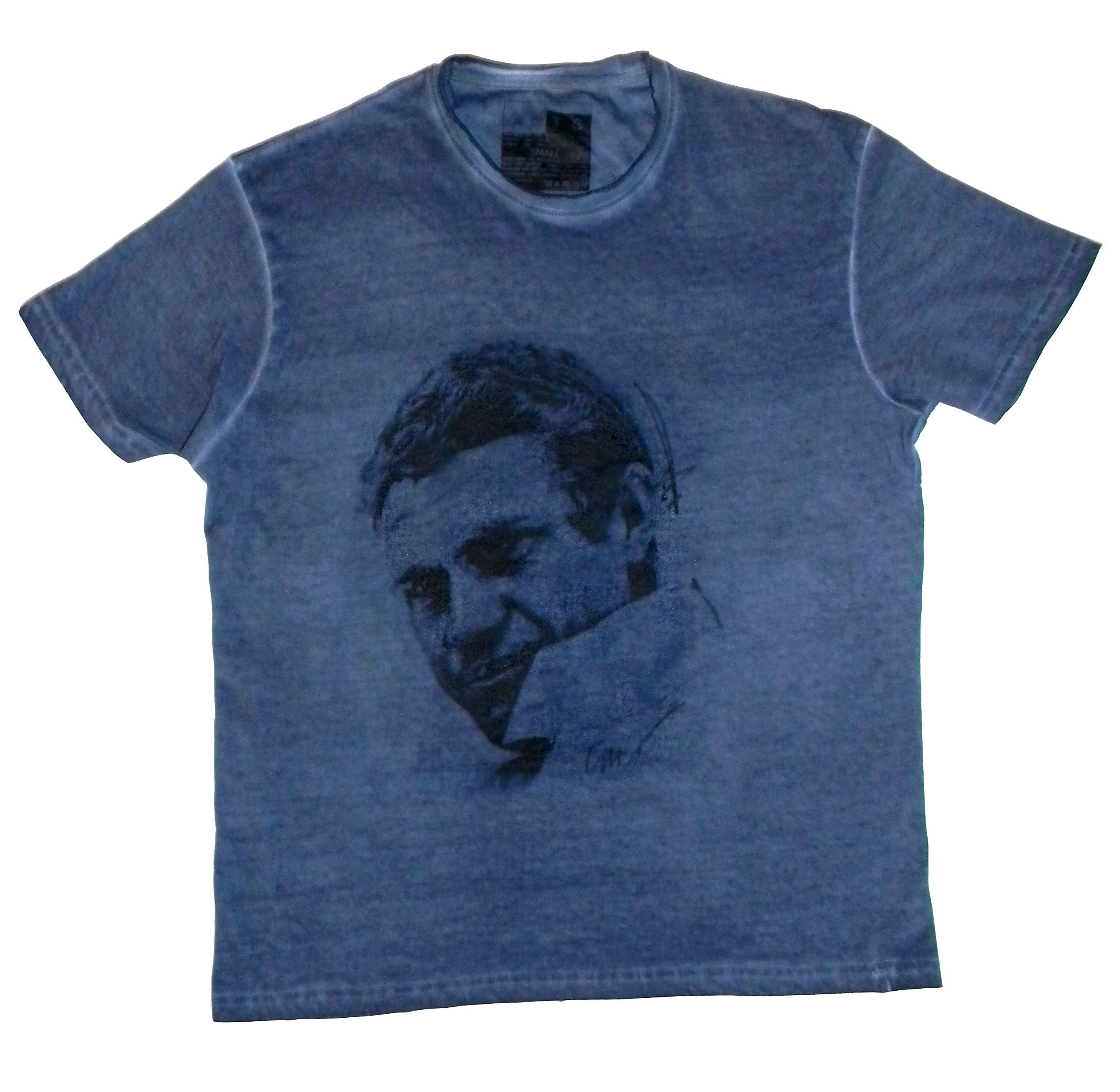 T-Shirt Maurer Sidney Stück) (Stück, Frontprint McQueen" Blau mit 1-tlg., "Steve