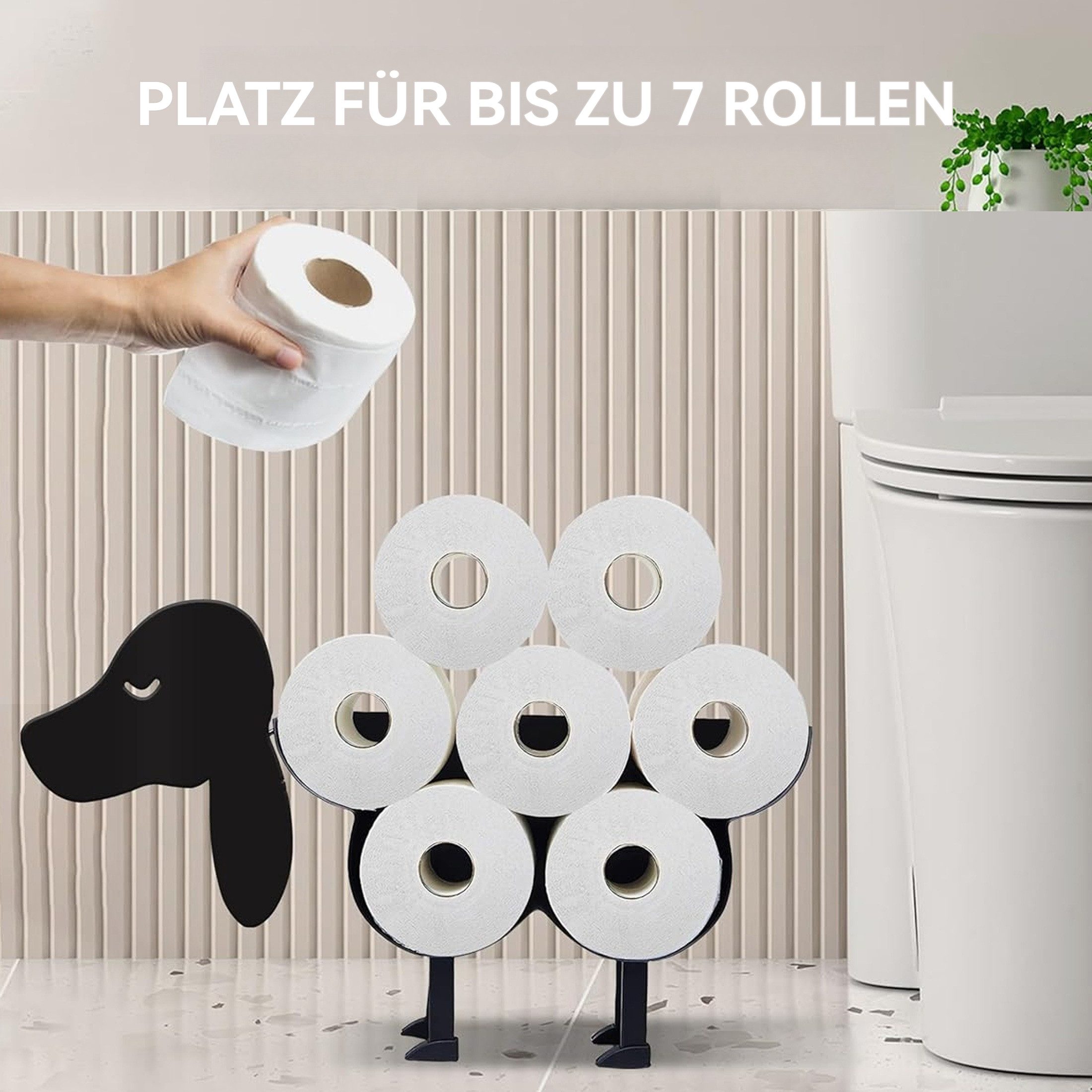 YINDN Toilettenpapierhalter Schwarz Hund WC Rollenhalter günstig online kaufen