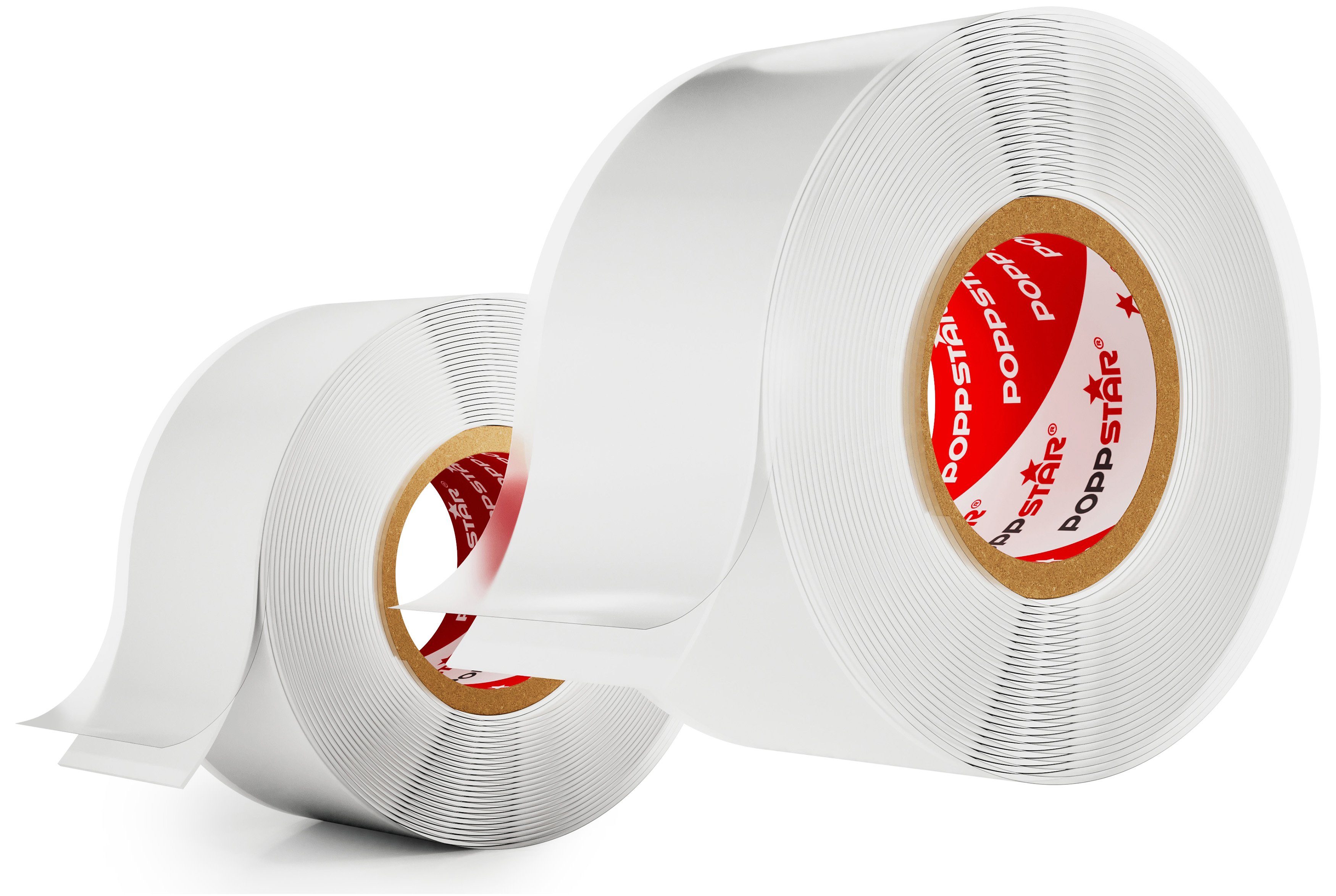 Poppstar Dichtband Silikonband selbstverschweißend zum Isolieren (Wasser, Luft, Strom) (2-St., Farbe weiß) Isolierband und Abdichtband 3m lang, 25mm breit