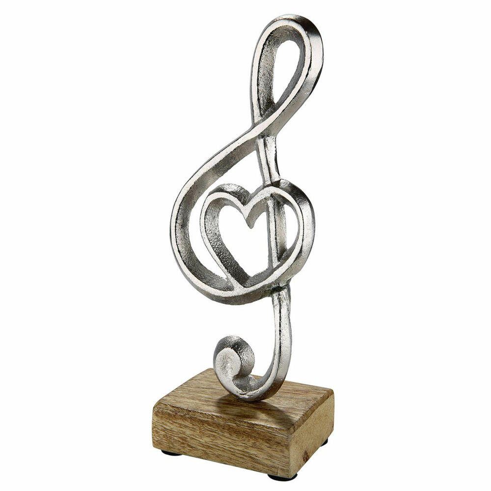 GILDE Dekoobjekt Notenschlüssel mit Herz H 22 cm | Deko-Objekte