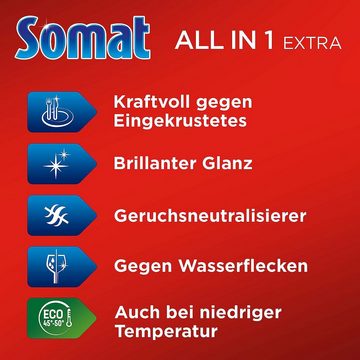 Somat All in 1 Extra 90 Spülmaschinentabs (Spar Pack, [90-St. für strahlende Sauberkeit auch bei niedrigen Temperaturen)