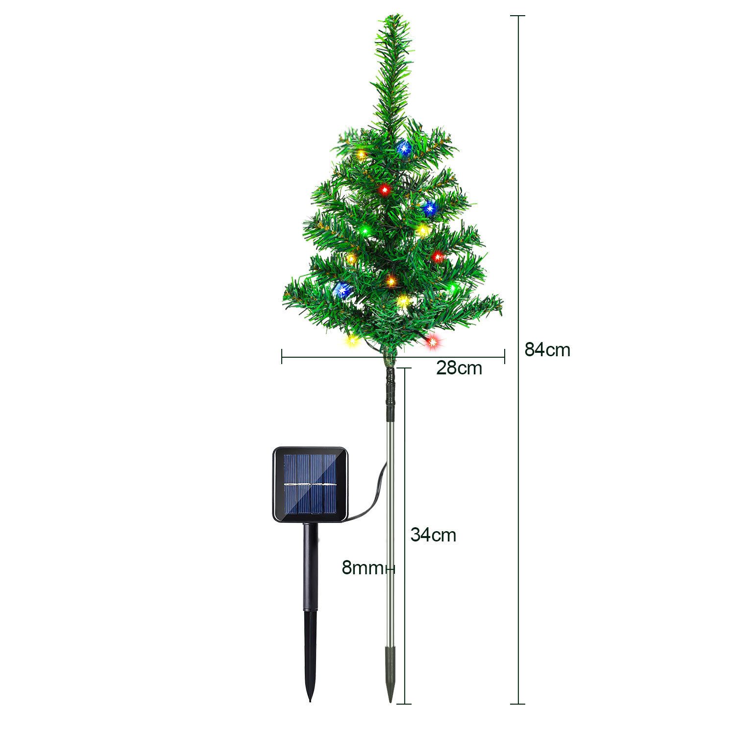 Clanmacy LED Dekolicht Solar Weihnachtsbeleuchtung Aussen Wasserdicht IP65 für Weihnachtstag, Zierpflanzen Beleuchtung – Bild 3 von 5