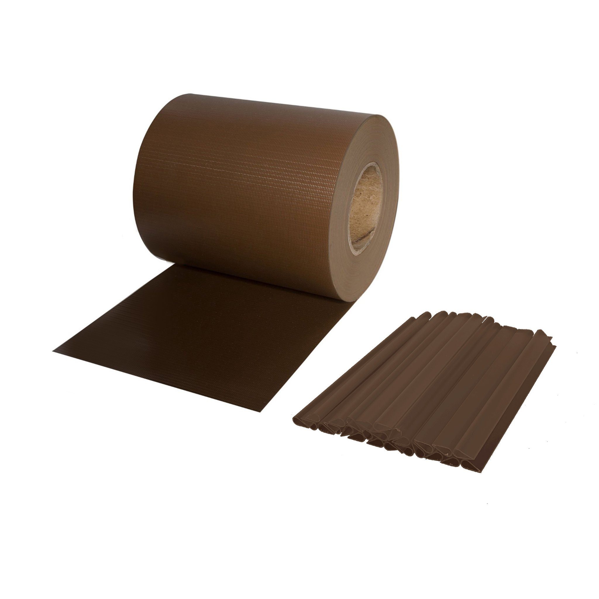 jarolift Sichtschutzstreifen PVC Sichtschutzstreifen Soft, 19 cm x 40 m, braun, (Packung, 1-St., inkl. 25 Befestigungsclips), inkl. 25 Befestigungsclips, langlebig, witterungsbeständig