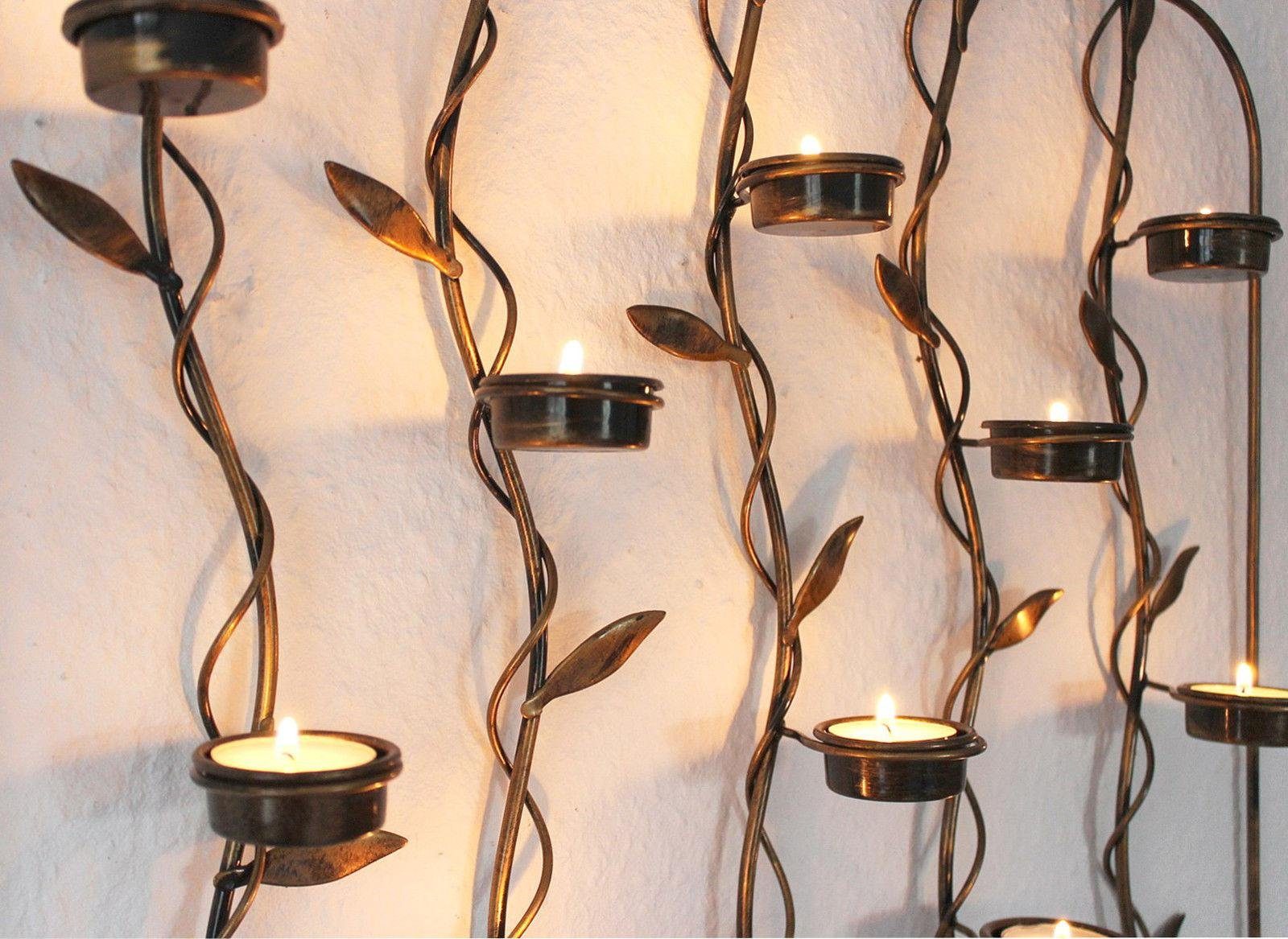 Teelichthalter 10-0370 Wandteelichthalter aus Wandkerzenhalter Wandkerzenhalter Metall cm 53 DanDiBo