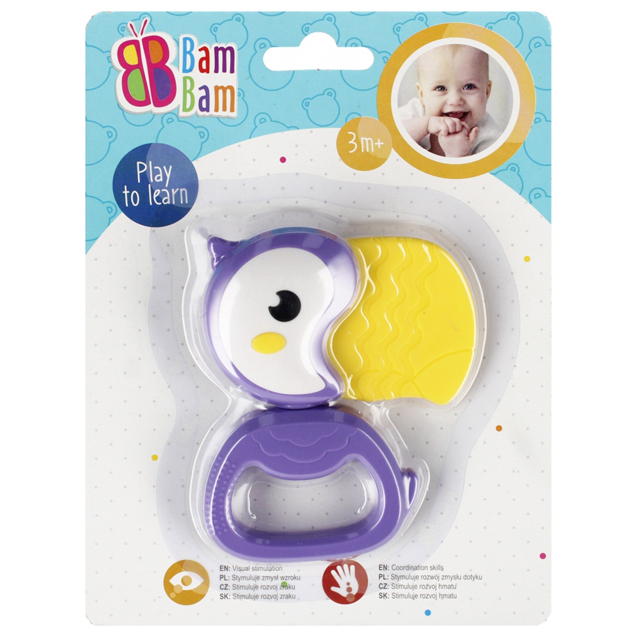 BAM BAM Rassel Baby-Spielzeug: 3x Tier-Rassel Zebra, Hase, Tukan Bam Bam