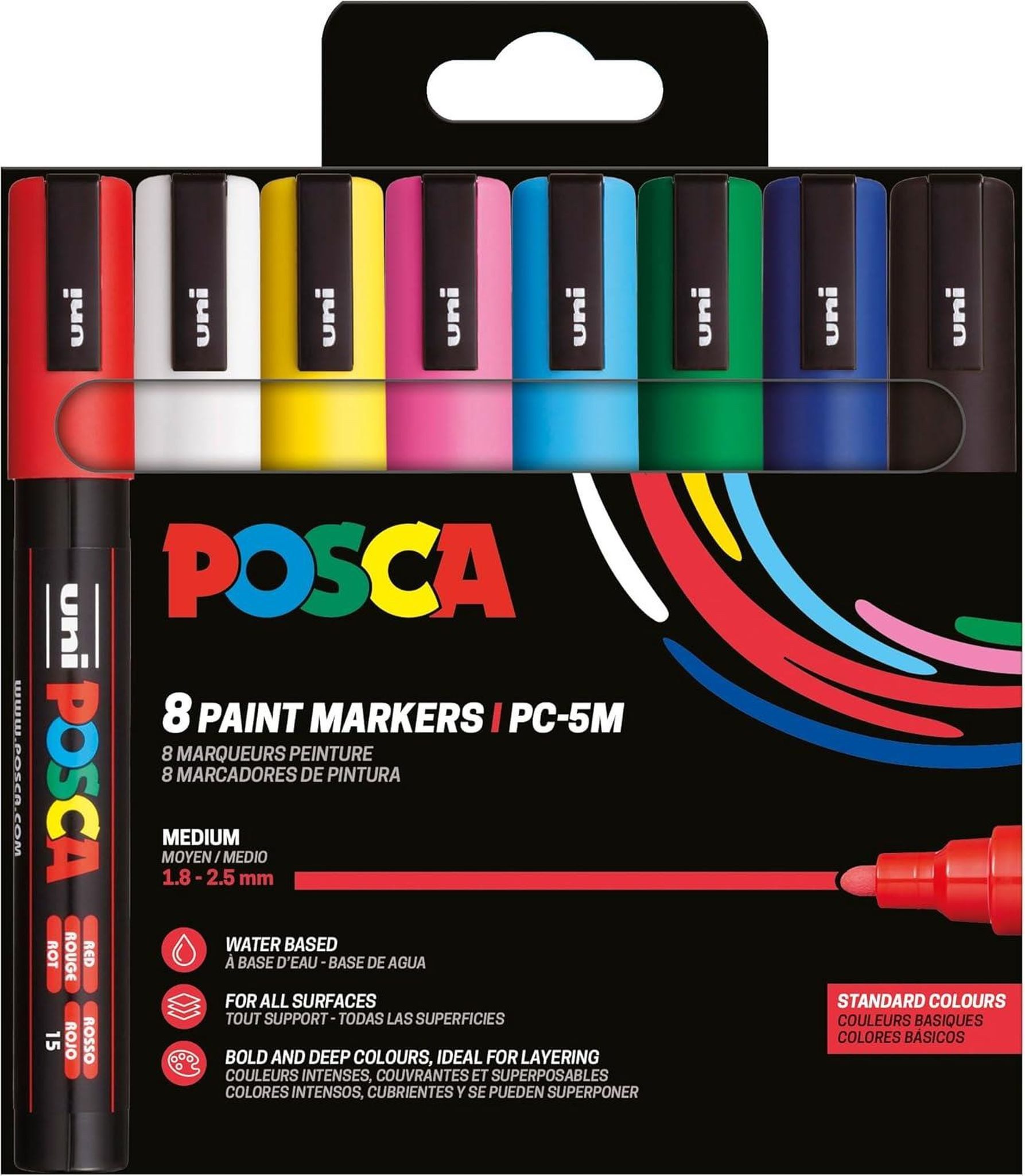 uni-ball Marker Faber Castell Marker UNI POSCA PC-5M 1,8-2,5 8er Basic