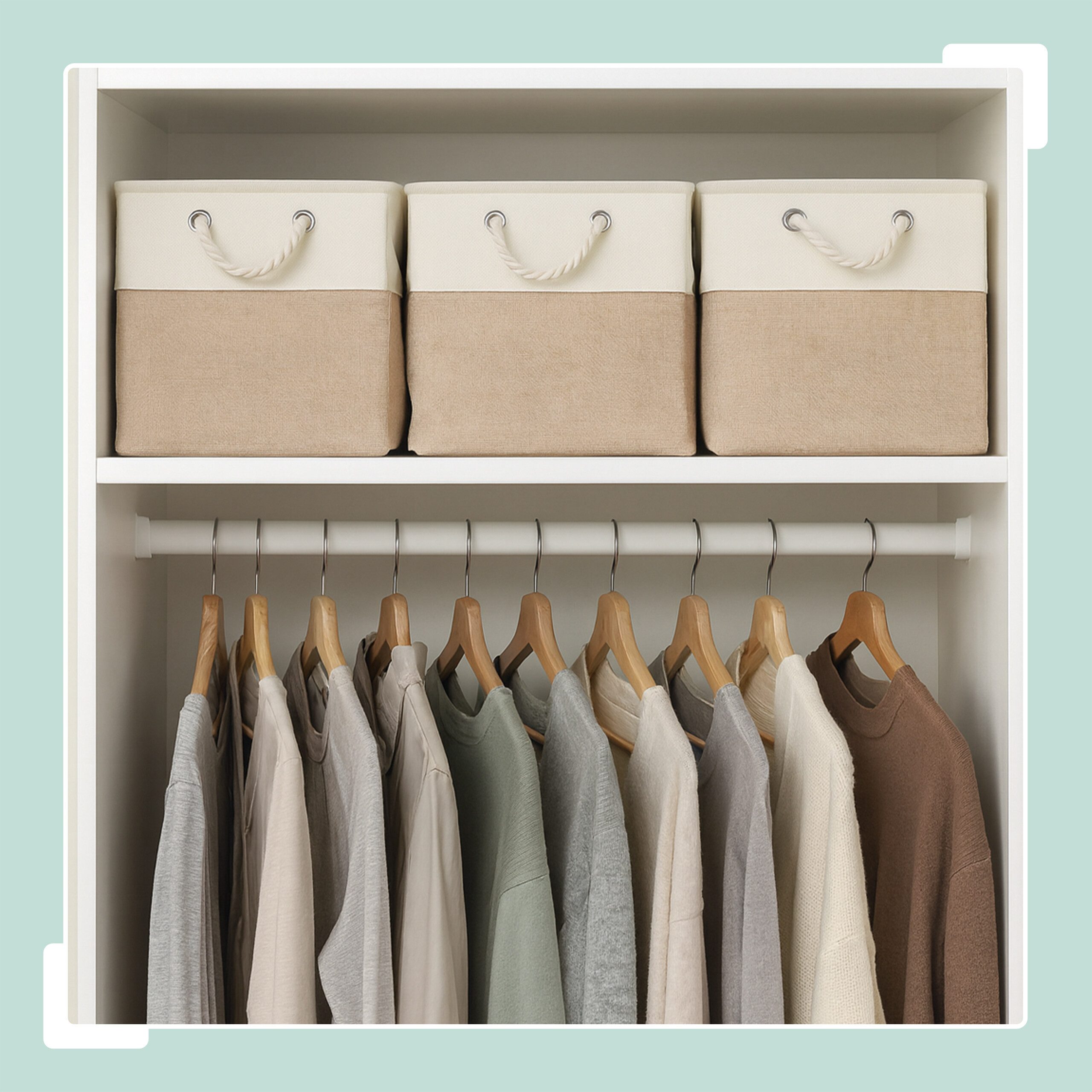 relaxdays Regalkorb Aufbewahrungskorb Leinen im 3er Set, Beige, 33 x 33 x 33 cm