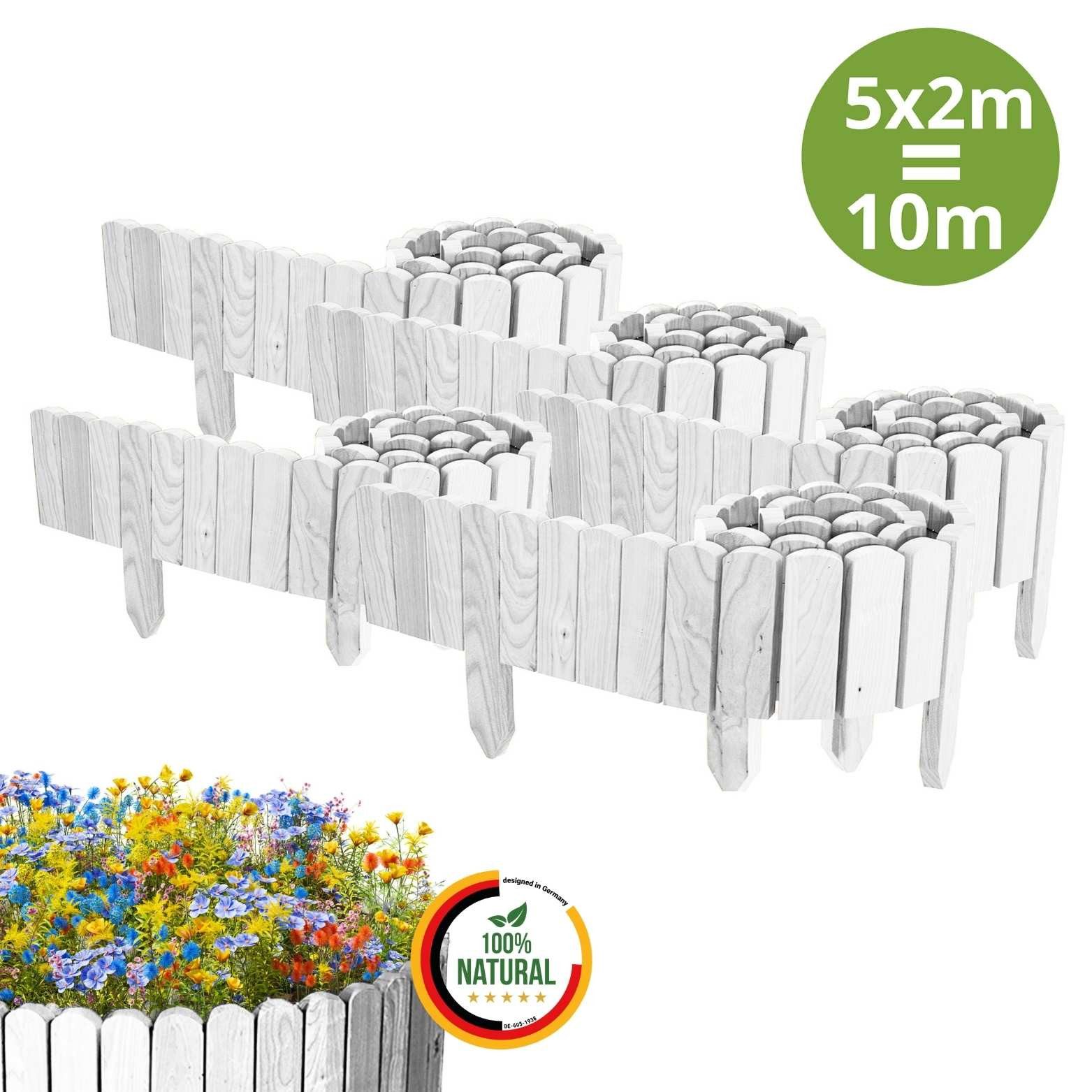 Floranica Palisade Beeteinfassung Beetumrandung Flexibler Holzzaun günstig online kaufen