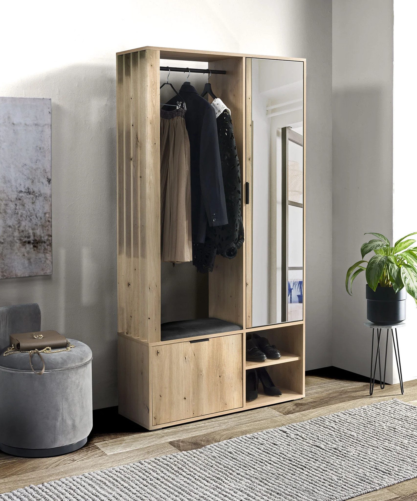 Beautysofa Garderobenschrank LIMO mit Spiegel – günstig online kaufen