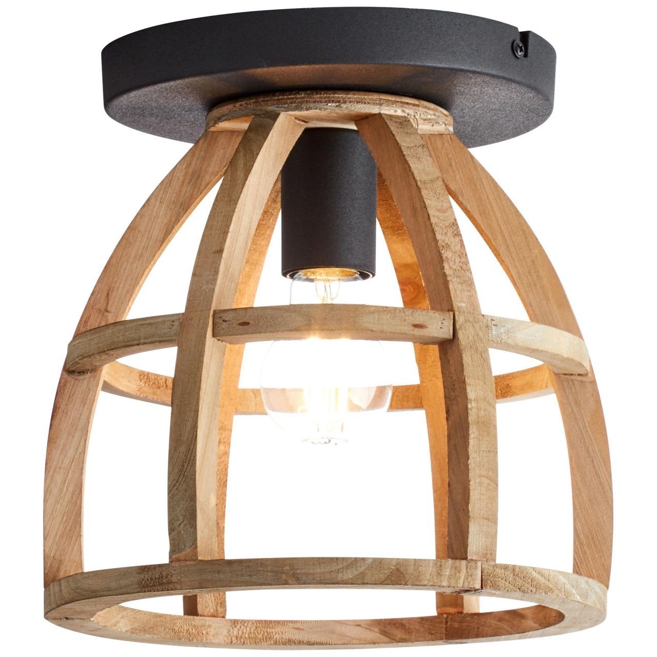 Brilliant Deckenleuchte Matrix Nature, Lampe 1flg antik Matrix Deckenleuchte Nature korund 1x holz/schwarz