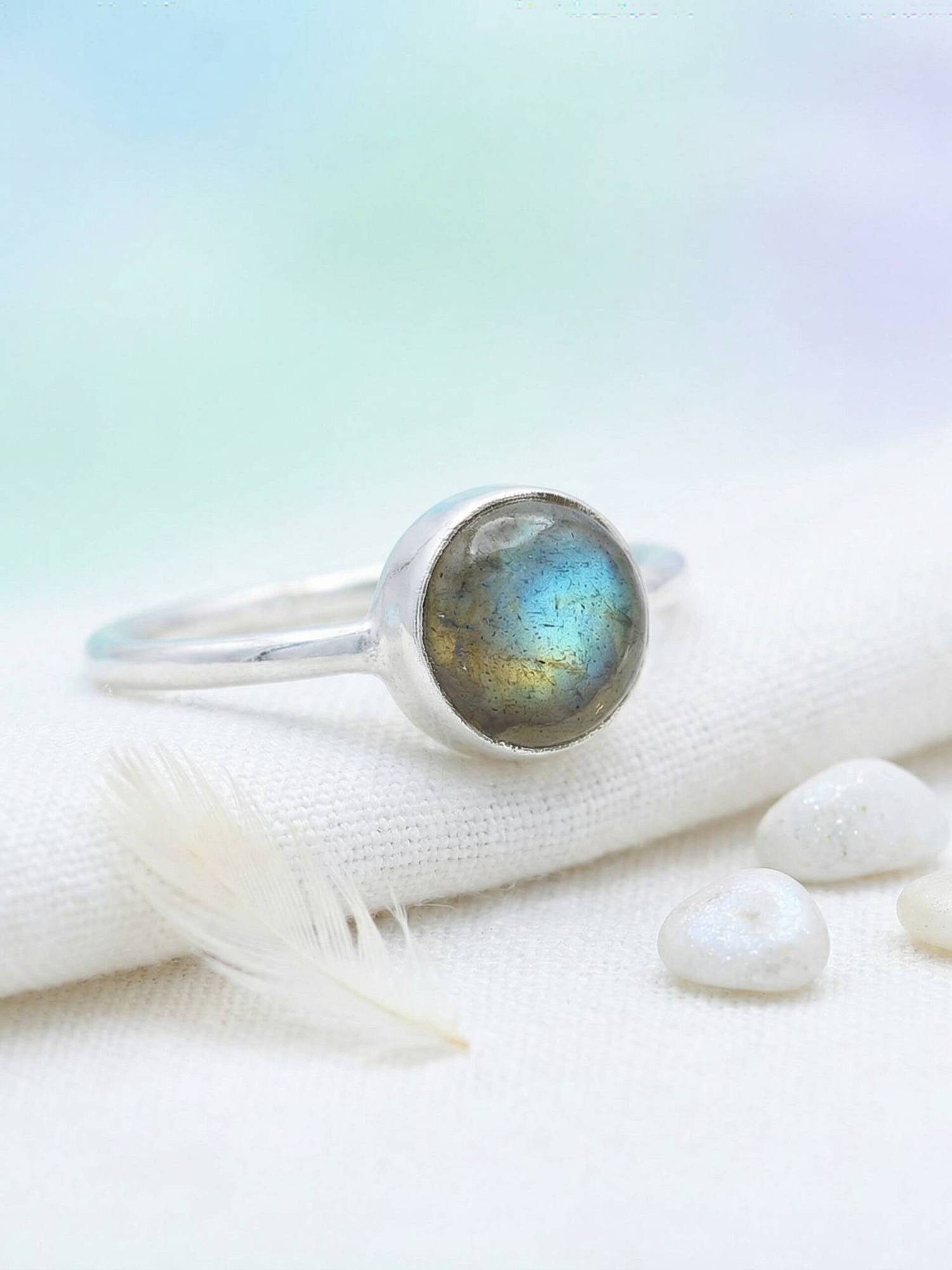 mantraroma Silberring SAMA rund aus 925 Silber mit Labradorit (Ring mit Sch günstig online kaufen