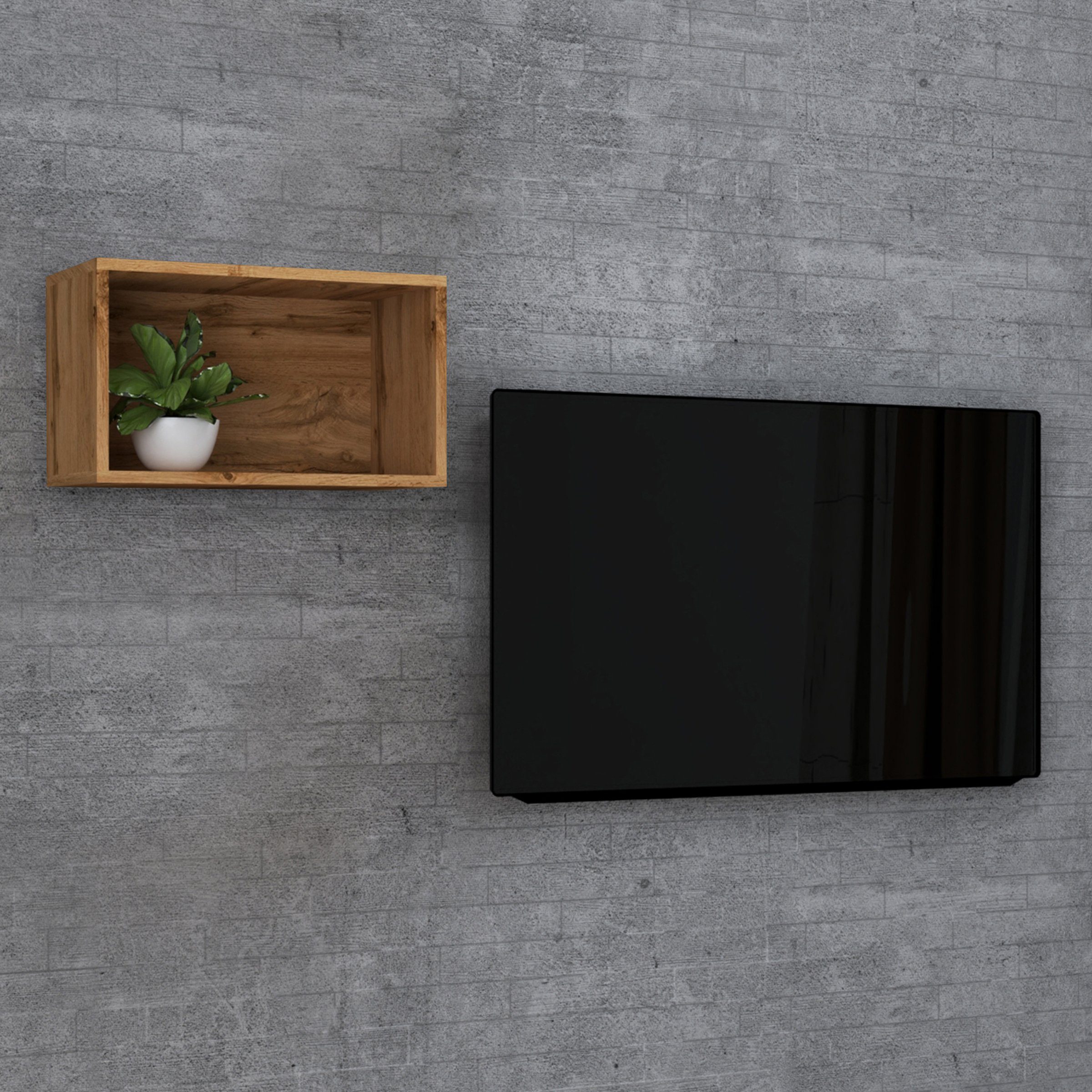 VCM Wandregal Hängeregal Arila H. 30 x B. 50 x T. 28 cm, Holzregal hängend, Wandboard