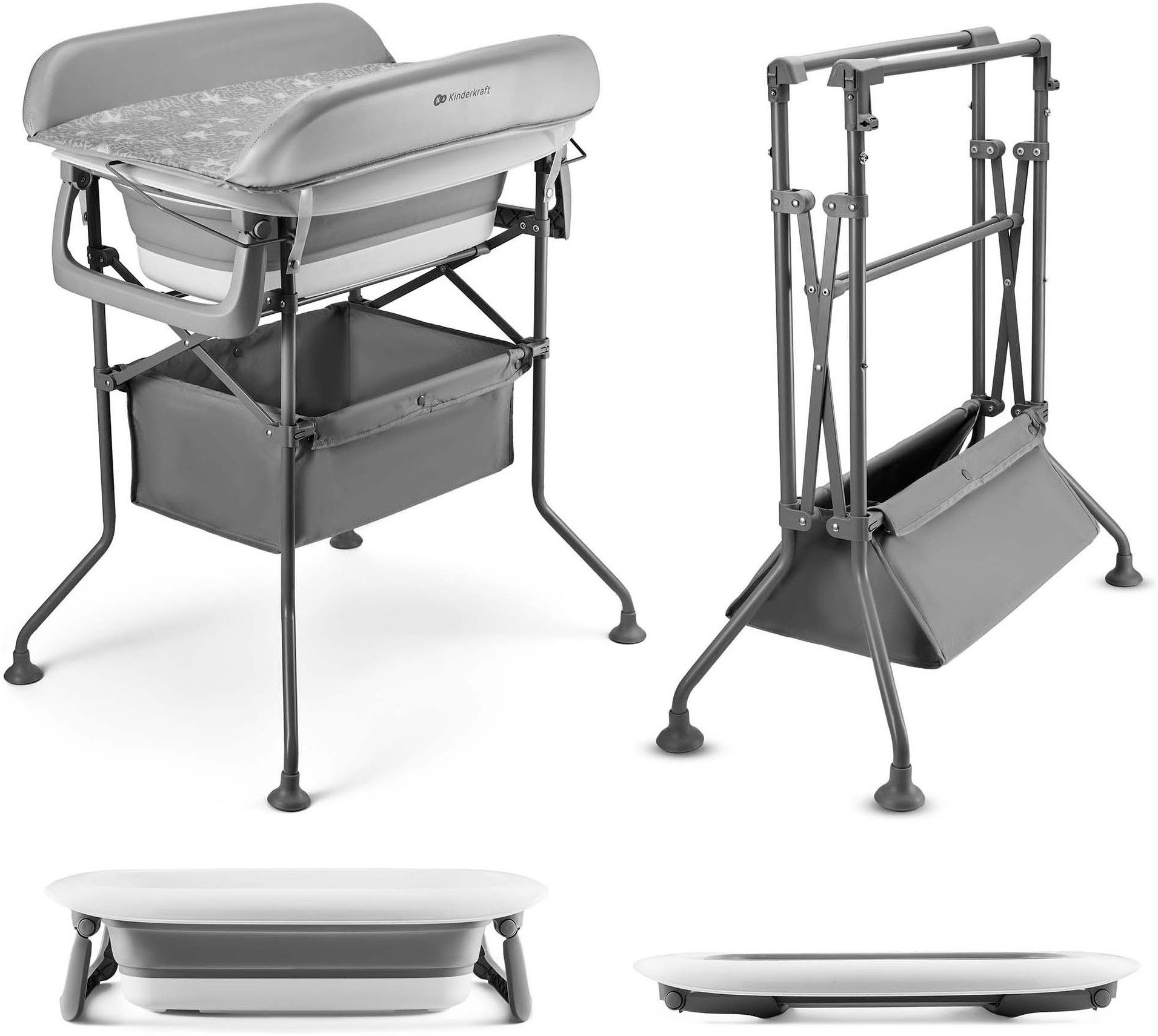 Kinderkraft Babybadewanne BUBBLY, mit Wickelauflage