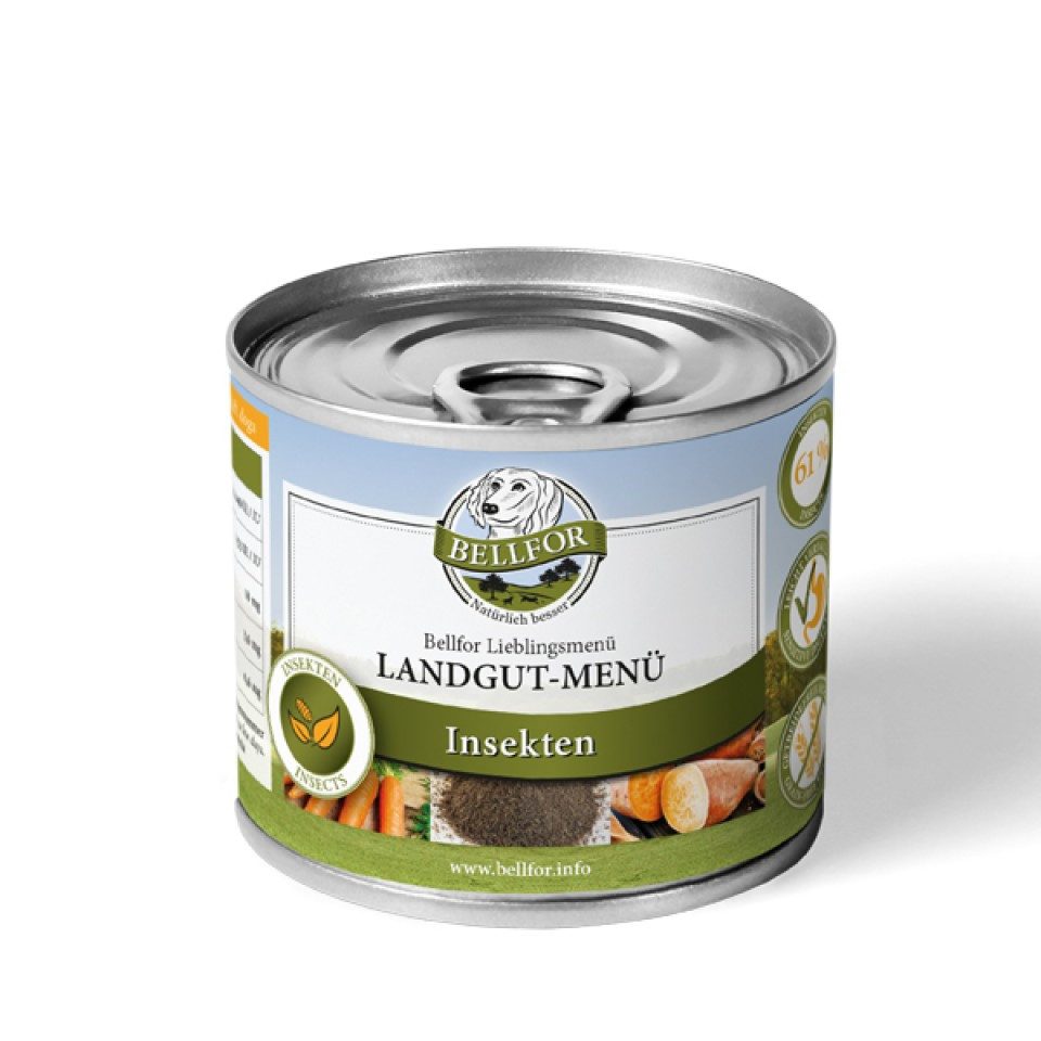Bellfor Bellfor Hundefutter Nass mit Insekten - Landgut-Menü - 200g, für: Hunde