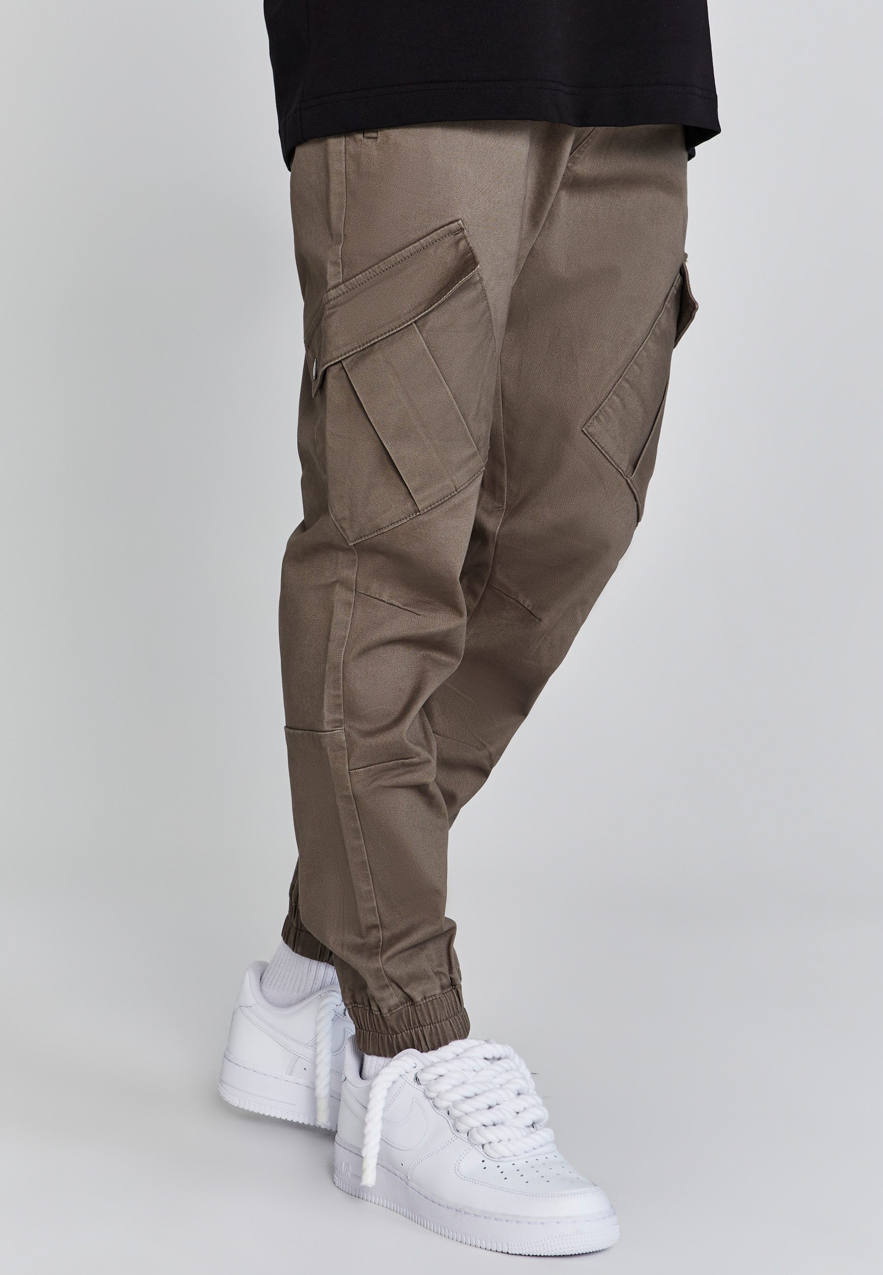 Siksilk Cargohose SikSilk Herren Braune Cargohose