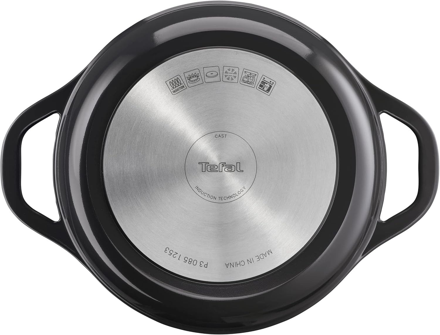 Tefal Kochtopf Schmortopf rund 24cm 4,7L Aluminiumguss leicht Induktion mit Deckel, Aluminium (1-tlg), 3x leichter als Gusseisen, Keramikbeschichtung, Induktion, bis 250°C