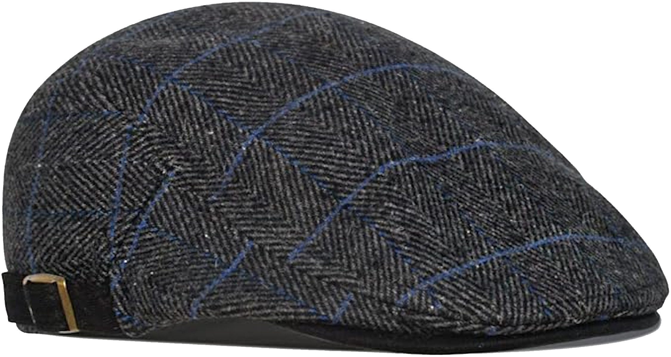 Sporty Flat Cap Schiebermütze Karo karierte Schirmmütze mit Schirm Barett