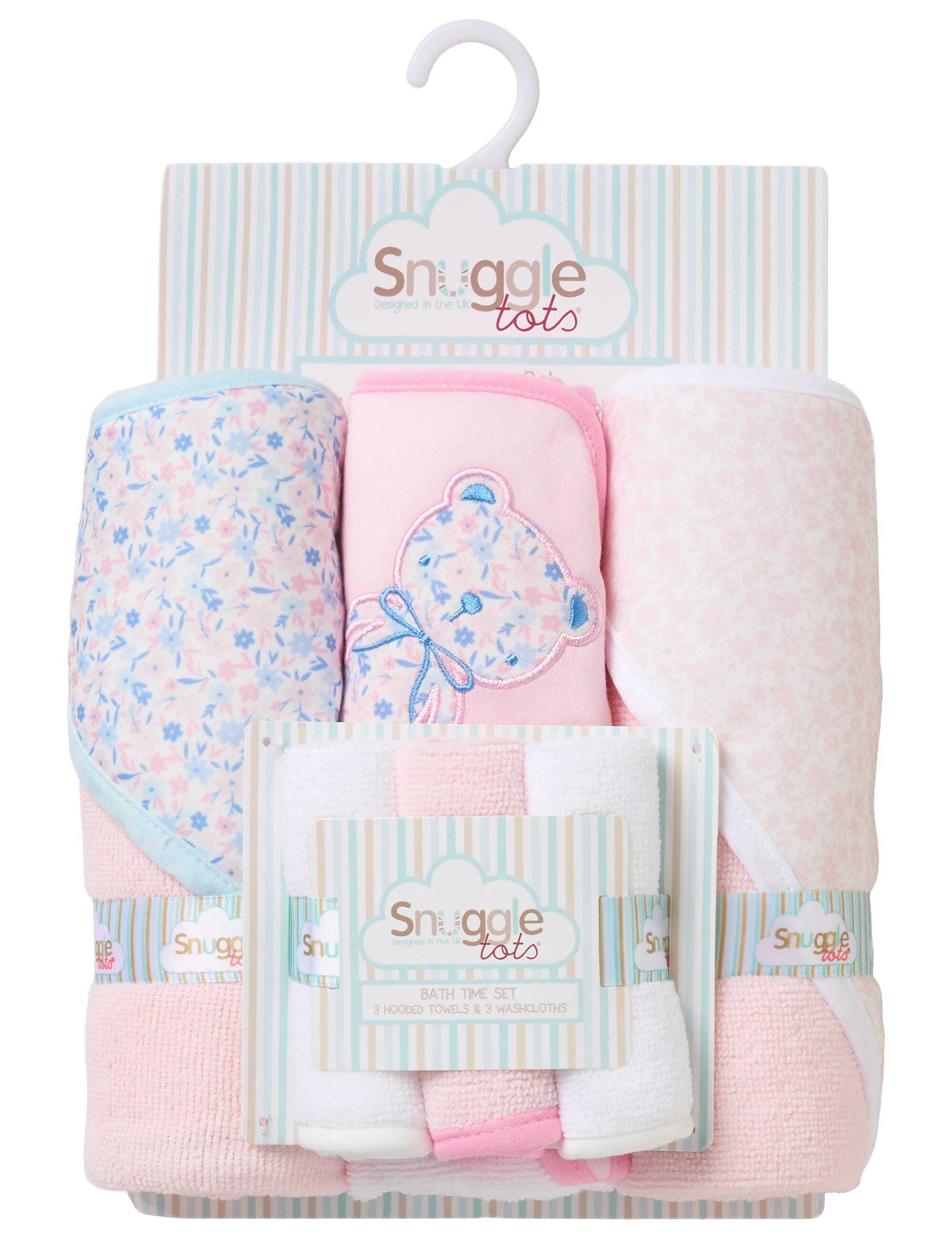 Snuggle Tots Kapuzenhandtuch Set Bär Floral, günstig online kaufen